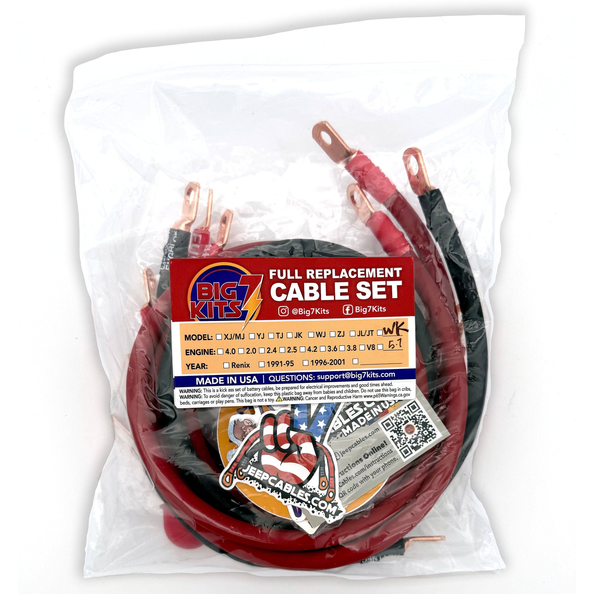 Big7Kits Electrical Jeep Grand Cherokee WK Big 7 Battery Cable Kit (2005-2010)