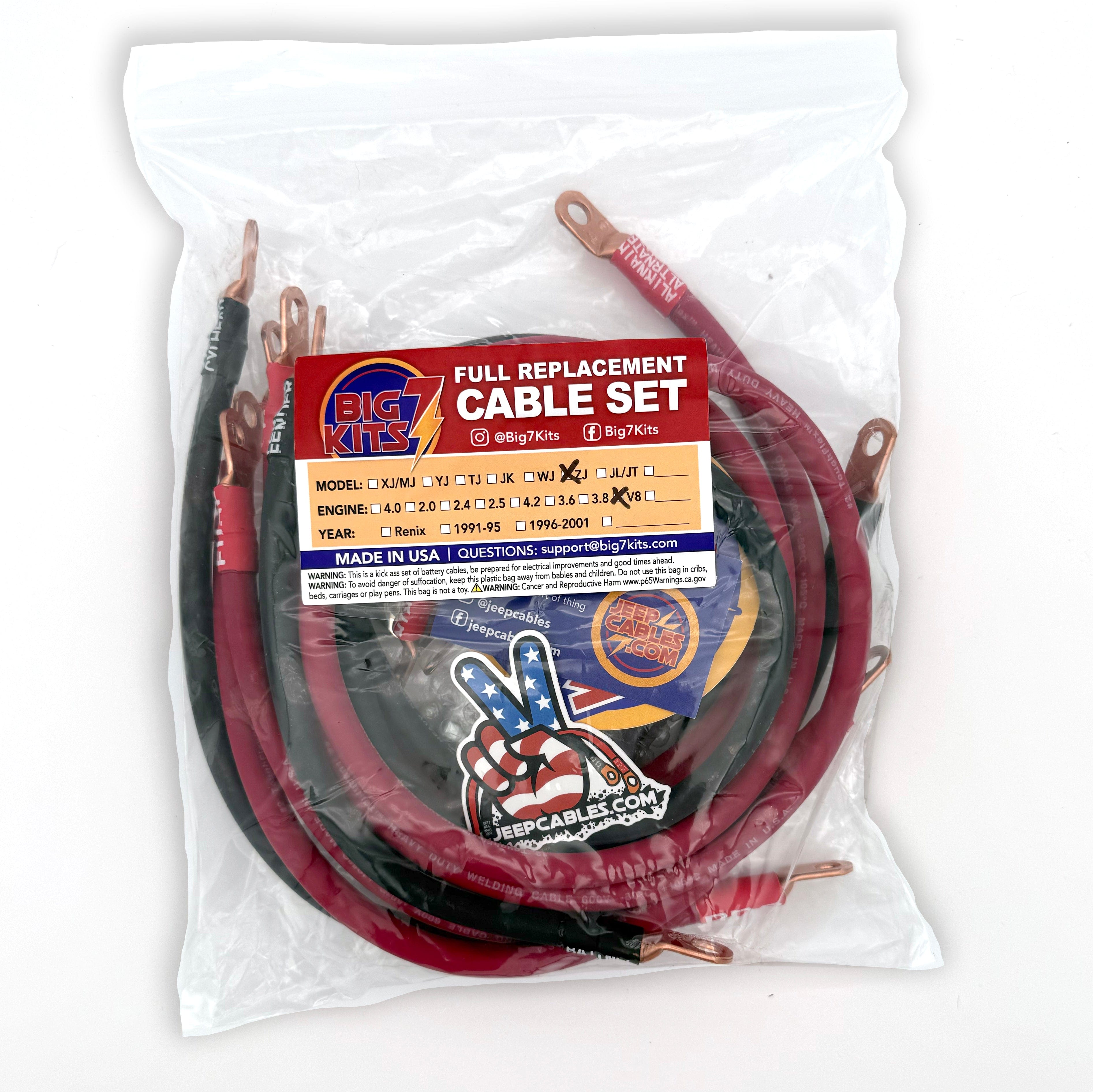 Big7Kits Electrical Jeep Grand Cherokee ZJ Big 7 Battery Cable Kit (1993-1998)