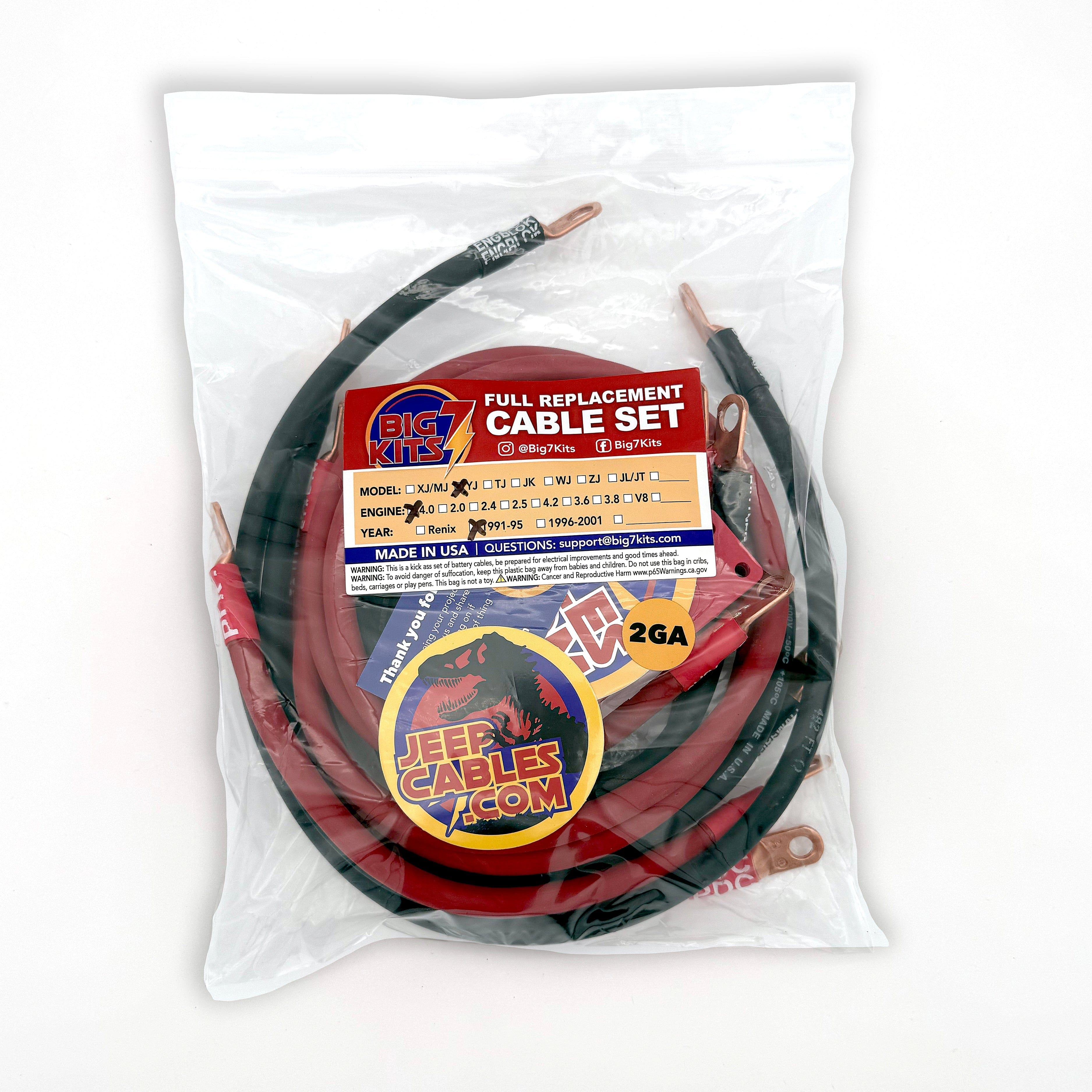 Big7Kits Electrical Jeep Wrangler YJ Big 7 Battery Cable Kit (1986-1995)