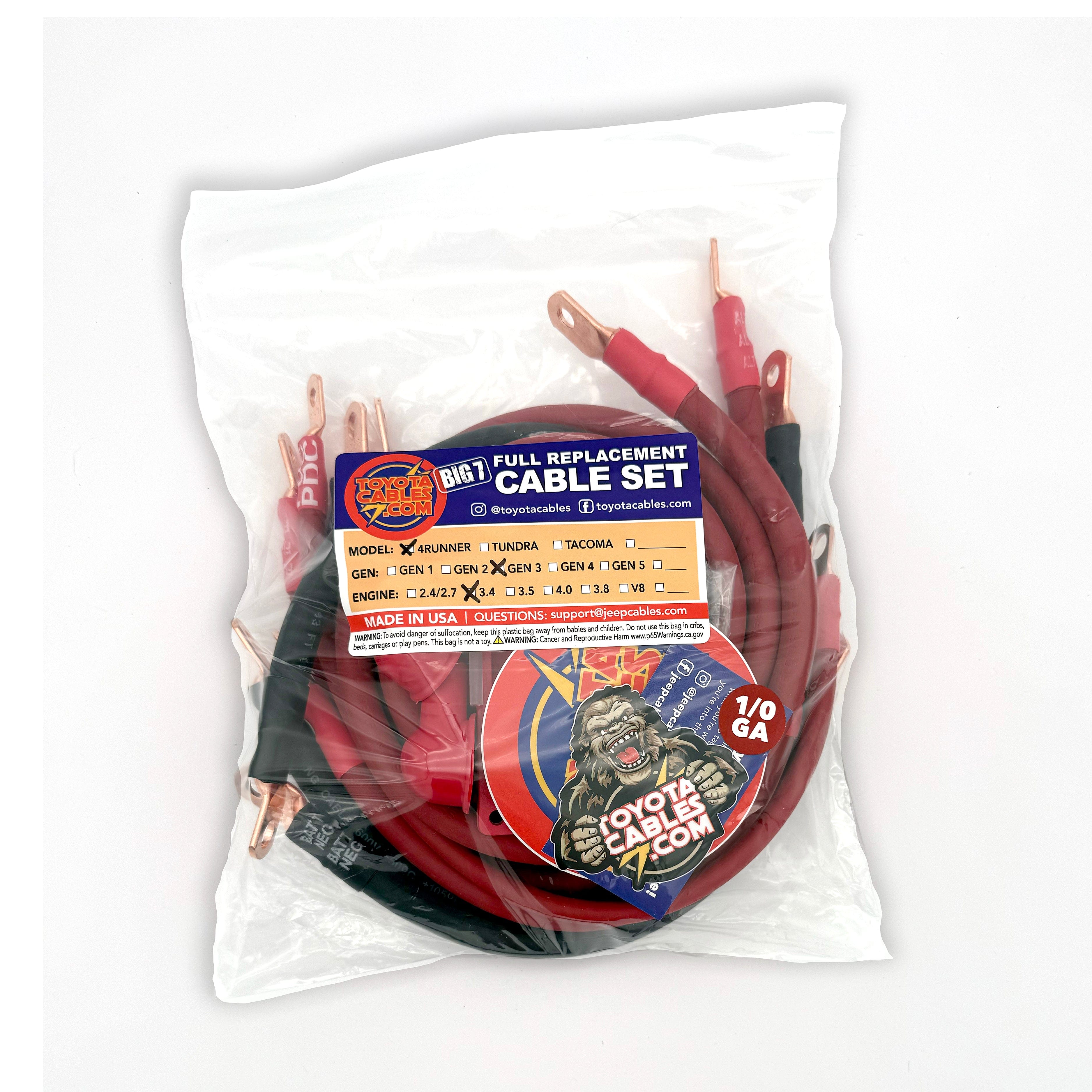 Big7Kits Electrical Toyota 4Runner Big 7 Battery Cable Kit (Gen 3 - 1996-2002)