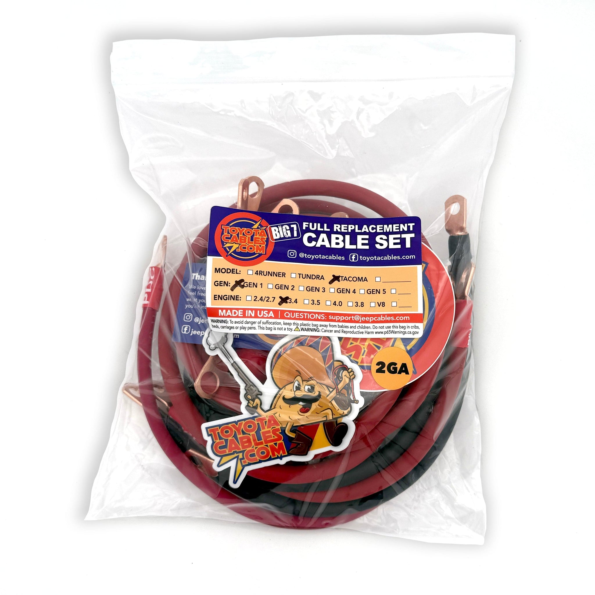 Big7Kits Electrical Toyota Tacoma Big 7 Battery Cable Kit (Gen 1 - 1995-2004)