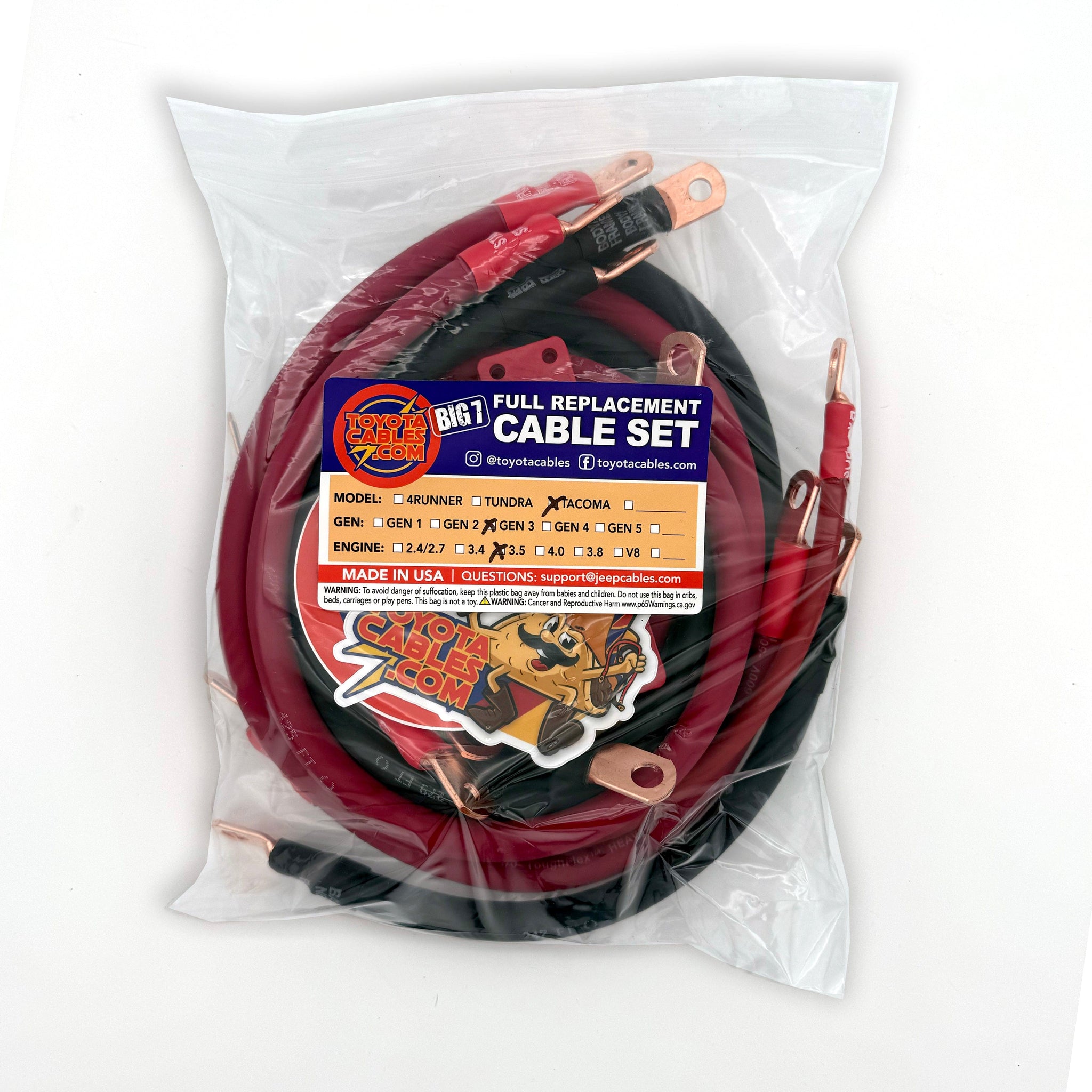 Big7Kits Electrical Toyota Tacoma Big 7 Battery Cable Kit (Gen 3 - 2016-2021)