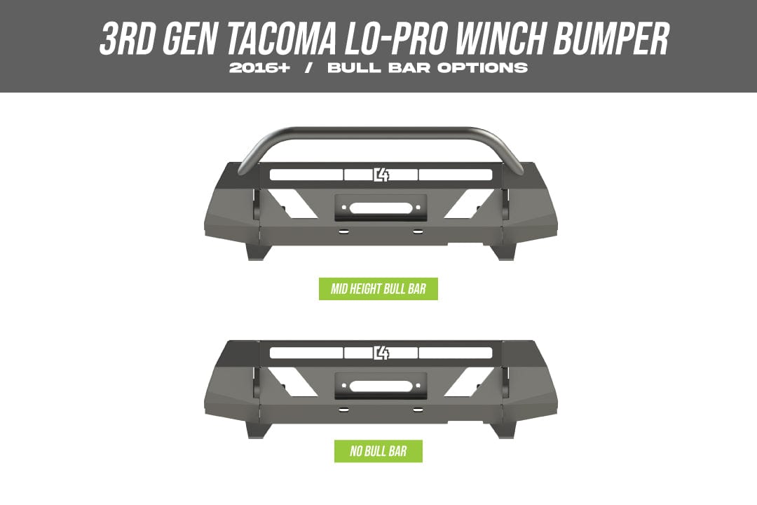 C4 Fabrication Armor C4 Fab Tacoma Front Lo-Pro Winch Bumper / 3rd Gen / 2016+