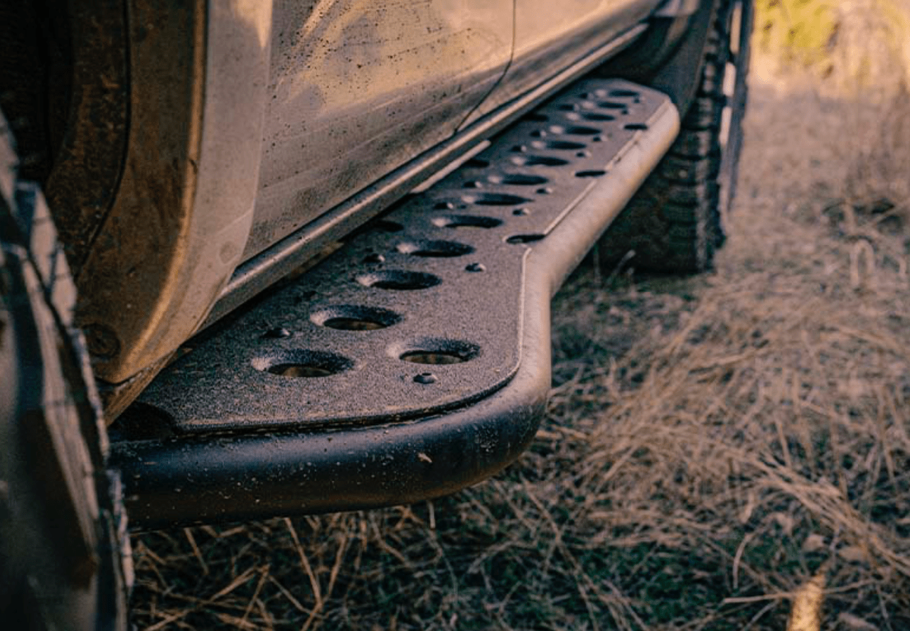 Cali Raised LED Armor 2005-2022 TOYOTA TACOMA STEP EDITION ROCK SLIDERS