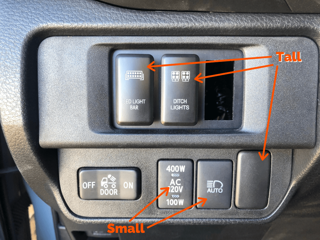 Cali Raised LED Switches Small Style Toyota OEM Style 