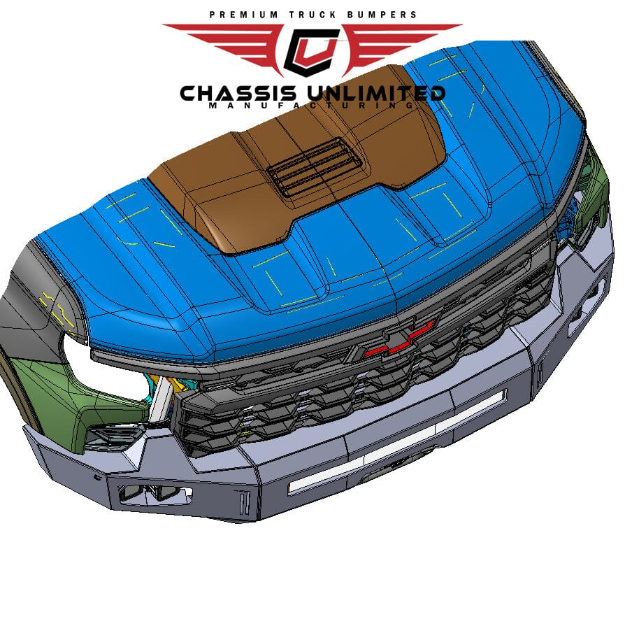 Chassis Unlimited Inc. 2023-2025 CHEVY 1500 ZR2 OCTANE FRONT WINCH BUMPER