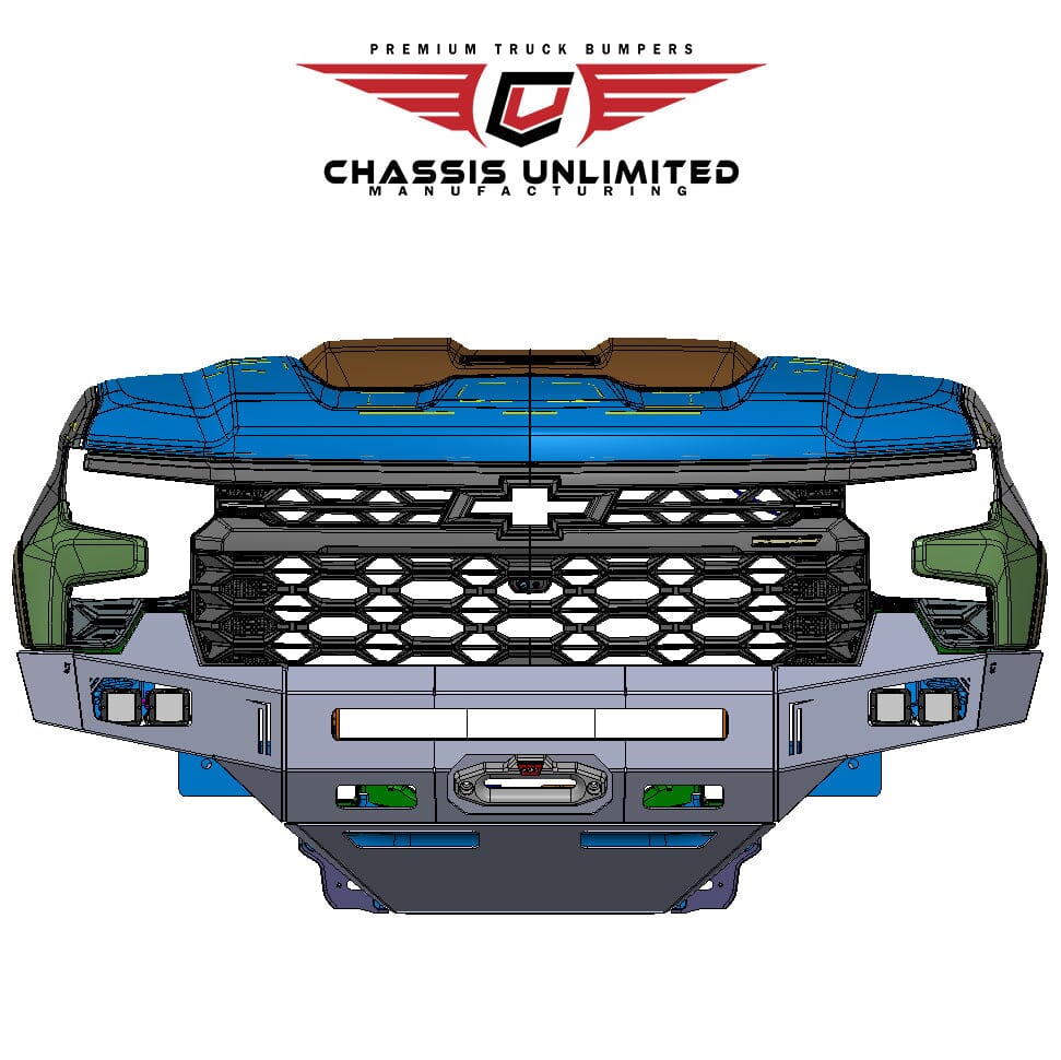 Chassis Unlimited Inc. 2023-2025 CHEVY 1500 ZR2 OCTANE FRONT WINCH BUMPER