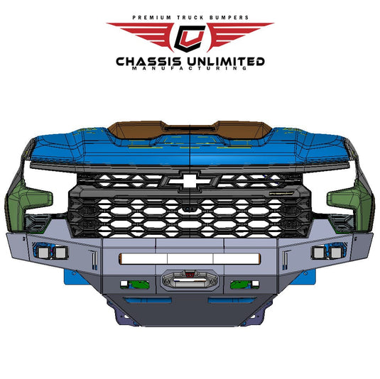 Chassis Unlimited Inc. 2023-2025 CHEVY 1500 ZR2 OCTANE FRONT WINCH BUMPER