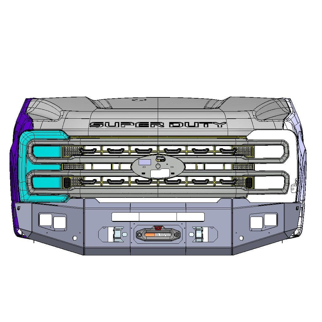 Chassis Unlimited Inc. 2023+ FORD SUPERDUTY F250/F350 ATTITUDE SERIES FRONT WINCH BUMPER