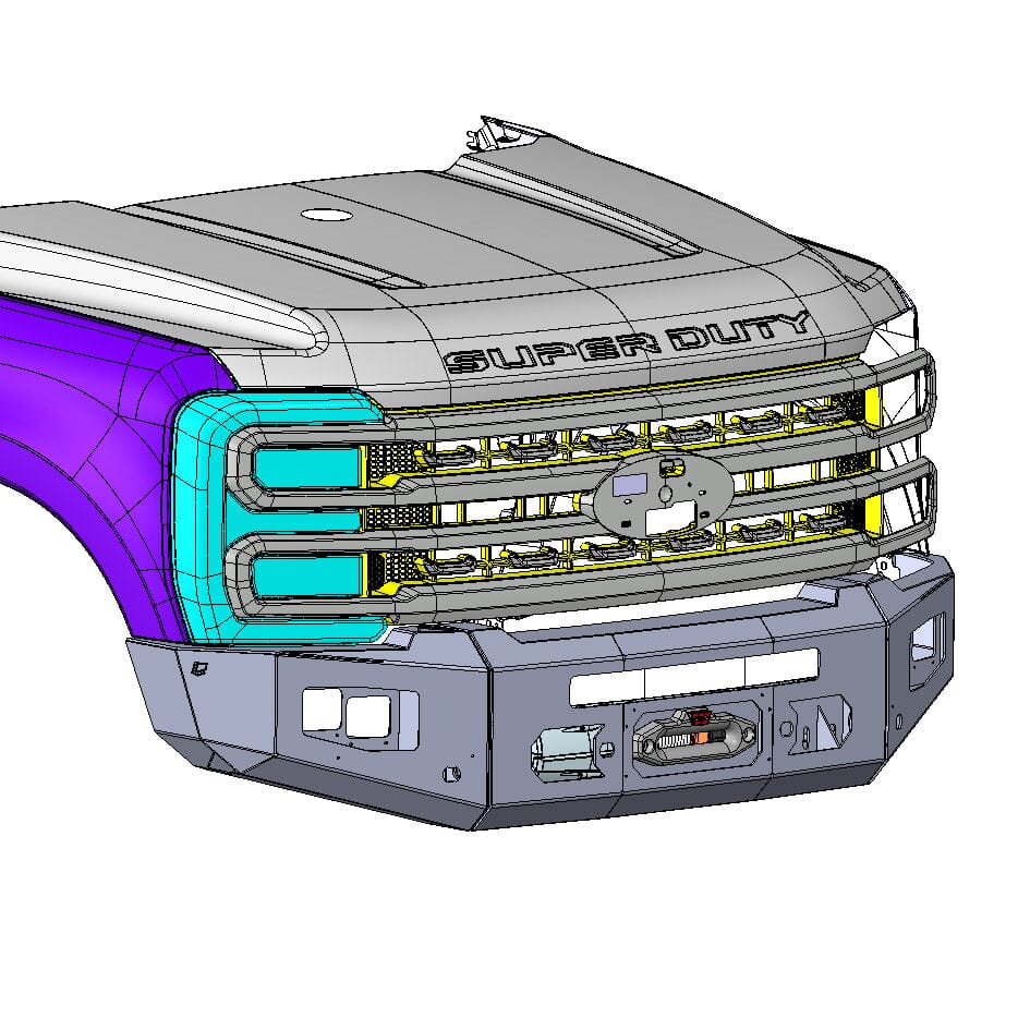 Chassis Unlimited Inc. 2023+ FORD SUPERDUTY F250/F350 ATTITUDE SERIES FRONT WINCH BUMPER