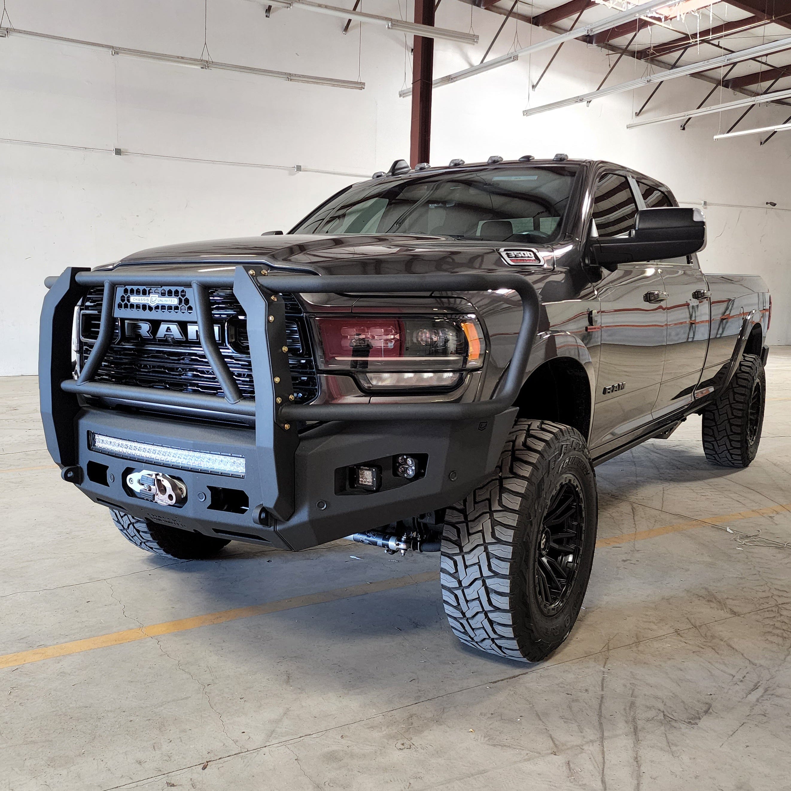 Chassis Unlimited Inc. Motor Vehicle Parts 2019-2024 RAM 2500/3500 ATTITUDE FRONT WINCH BUMPER  W/ GUARD