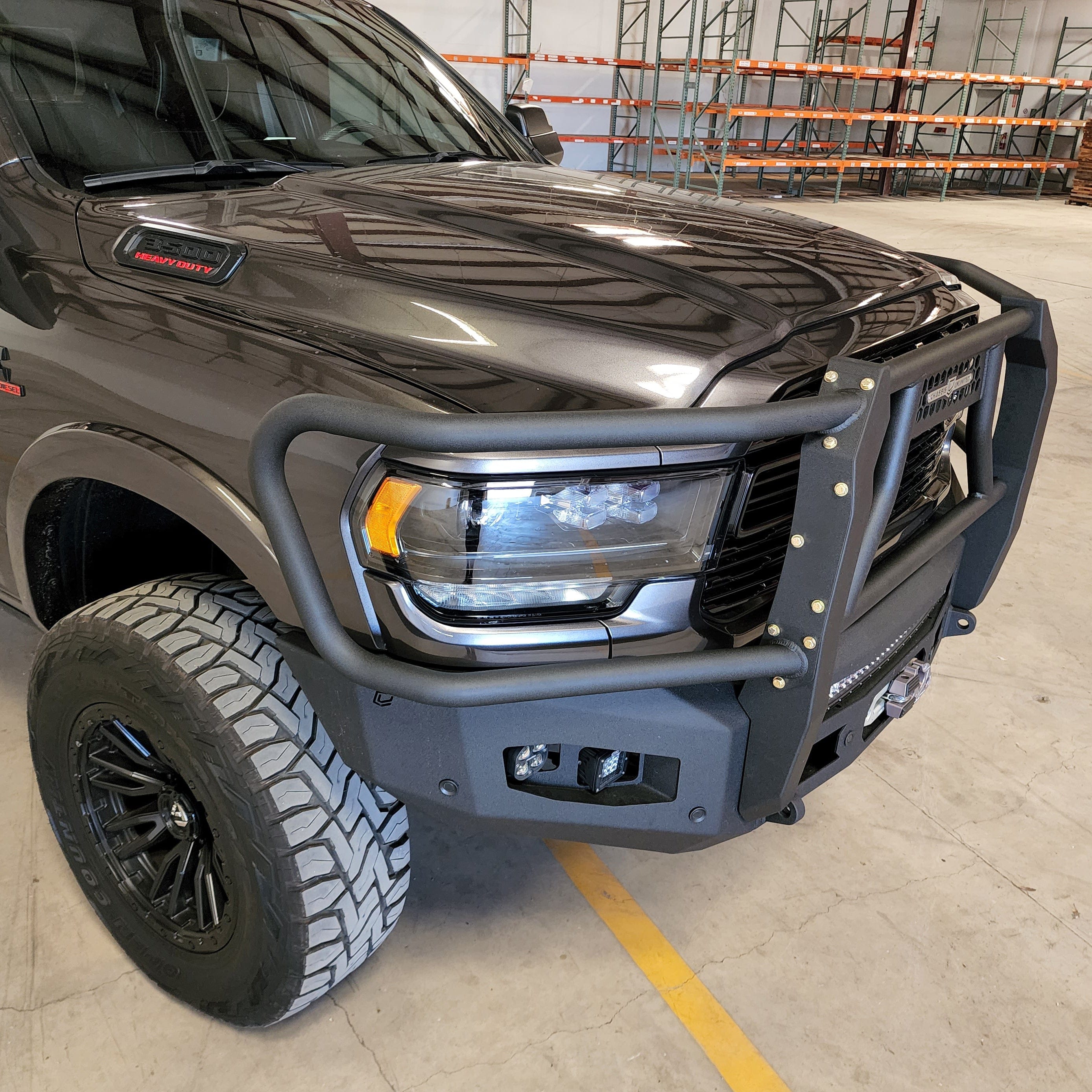 Chassis Unlimited Inc. Motor Vehicle Parts 2019-2024 RAM 2500/3500 ATTITUDE FRONT WINCH BUMPER  W/ GUARD