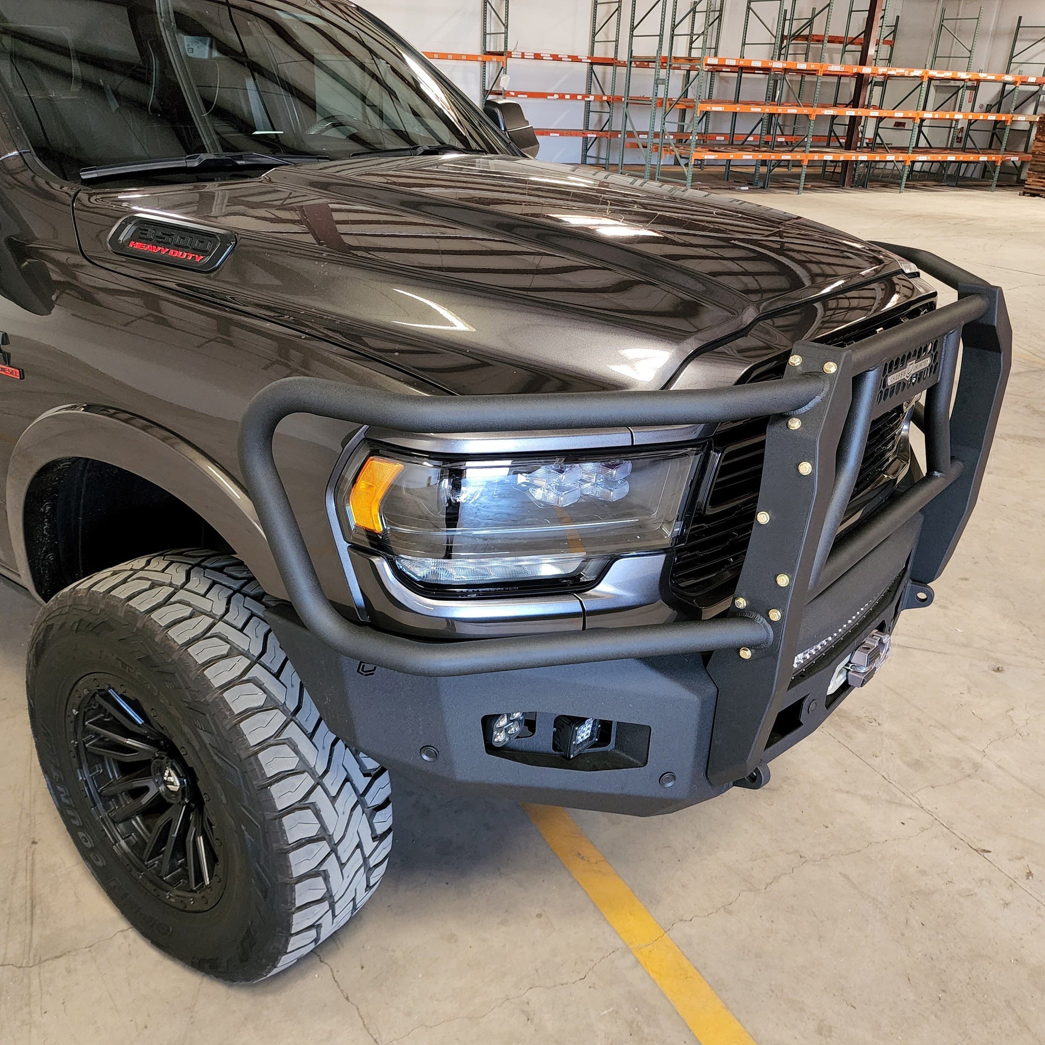 Chassis Unlimited Inc. Motor Vehicle Parts 2019-2024 RAM 2500/3500 ATTITUDE FRONT WINCH BUMPER  W/ GUARD