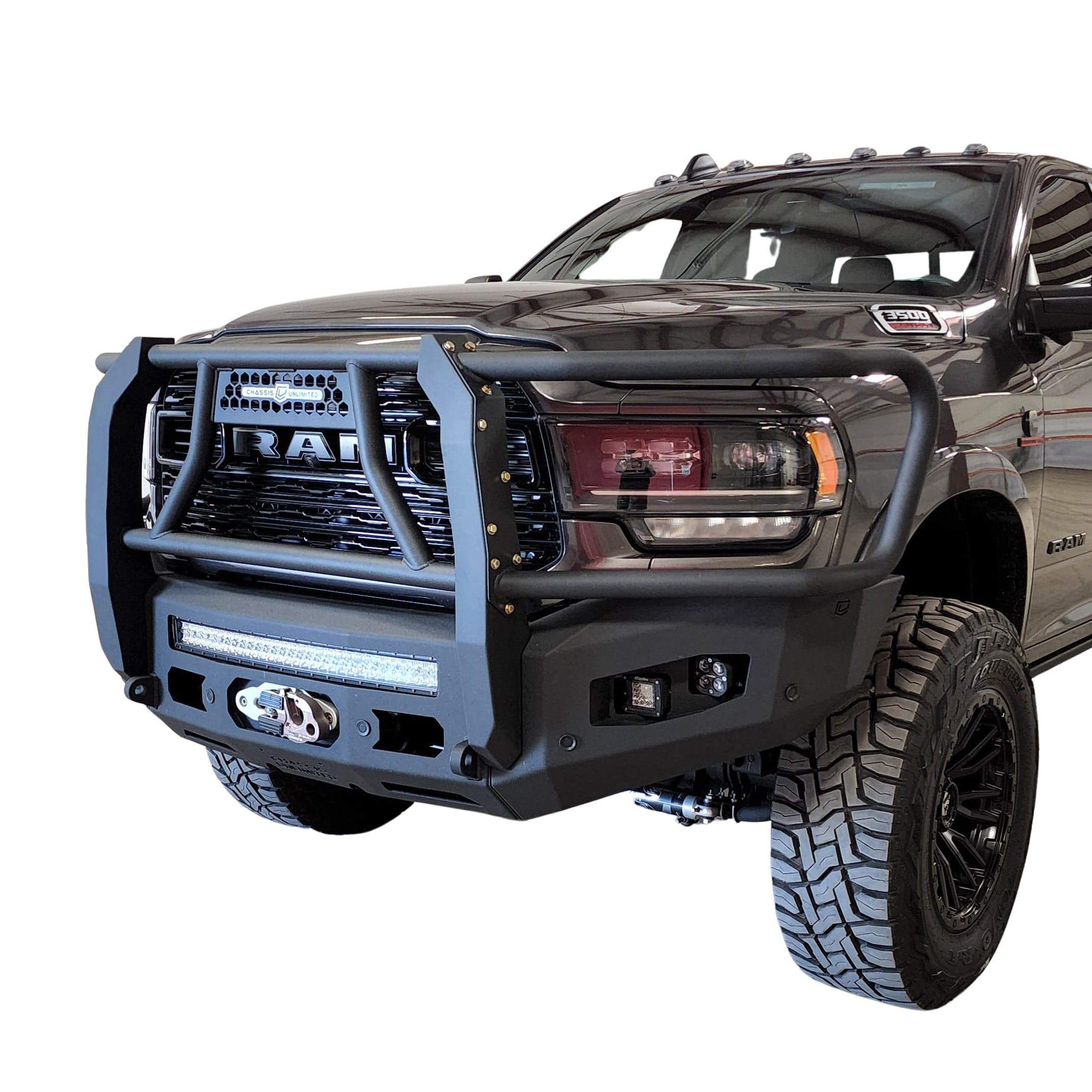 Chassis Unlimited Inc. Motor Vehicle Parts 2019-2024 RAM 2500/3500 ATTITUDE FRONT WINCH BUMPER  W/ GUARD