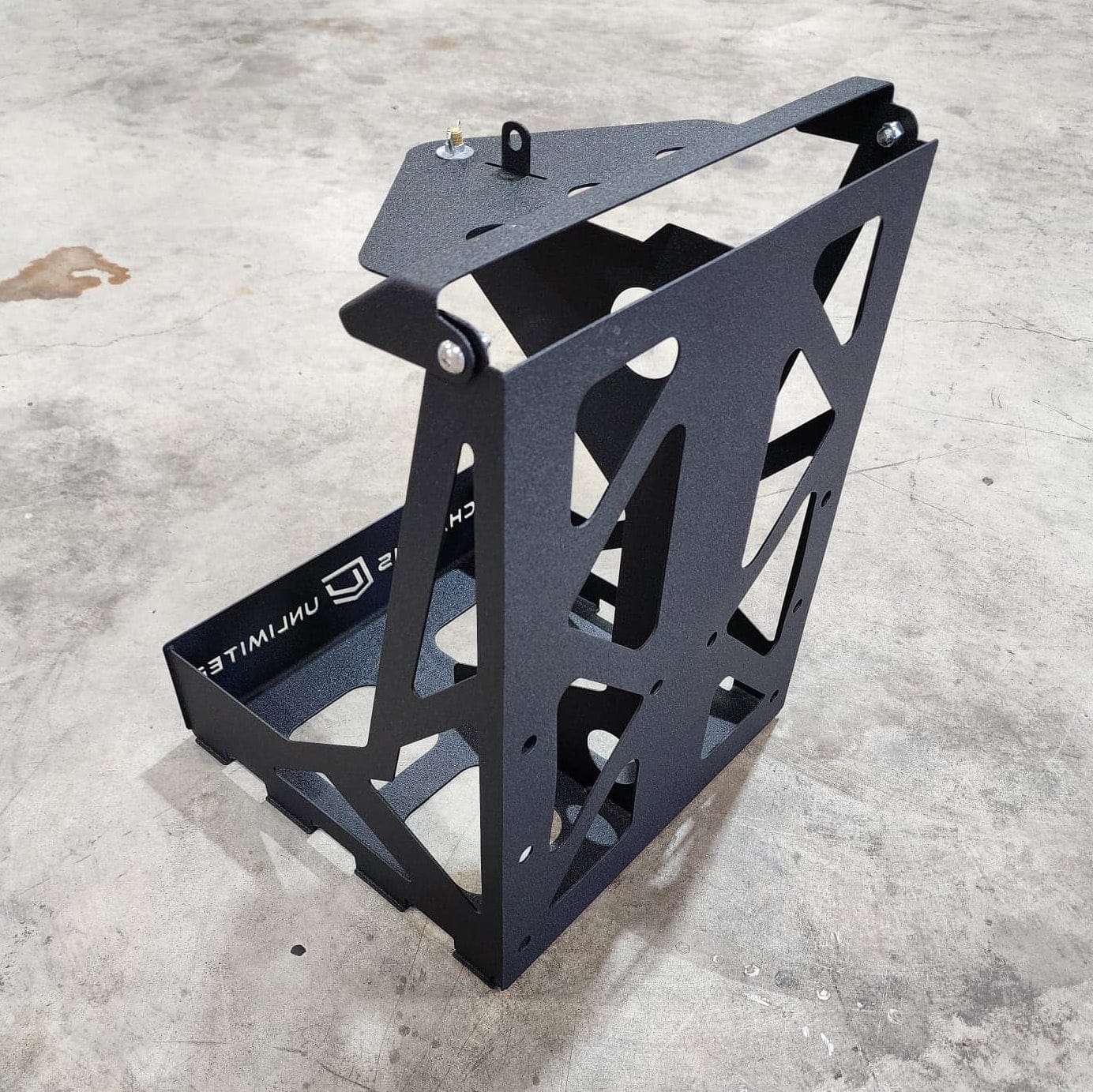 Chassis Unlimited Inc. Motor Vehicle Parts DUAL FUEL/WATER CAN MOUNT - FITS SWING OUT BUMPERS