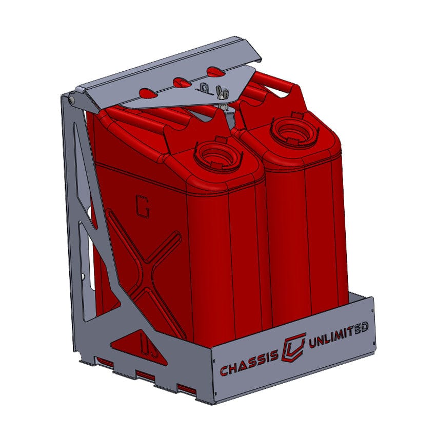 Chassis Unlimited Inc. Motor Vehicle Parts DUAL FUEL/WATER CAN MOUNT - FITS SWING OUT BUMPERS