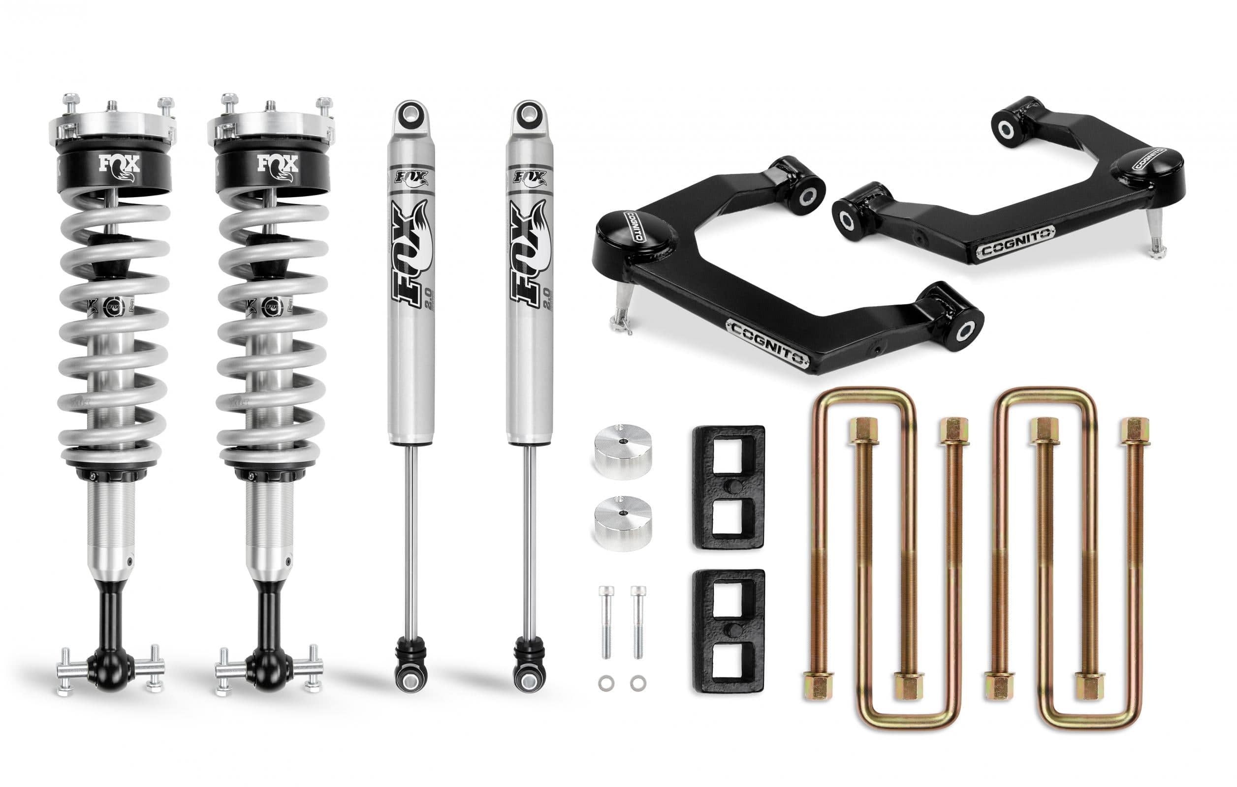 Cognito Motorsports Truck Cognito 3-Inch Performance Ball Joint Leveling Lift Kit With Fox PS Coilover 2.0 IFP Shocks for 19-22 Silverado/Sierra 1500 2WD/4WD