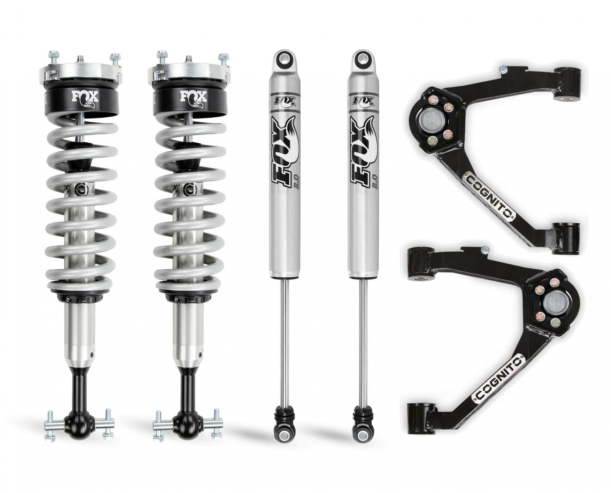 Cognito Motorsports Truck Cognito 3-Inch Performance Leveling Kit With Fox 2.0 IFP Shocks for 07-18 Silverado/Sierra 1500 2WD/4WD With OEM Cast Steel Control Arms