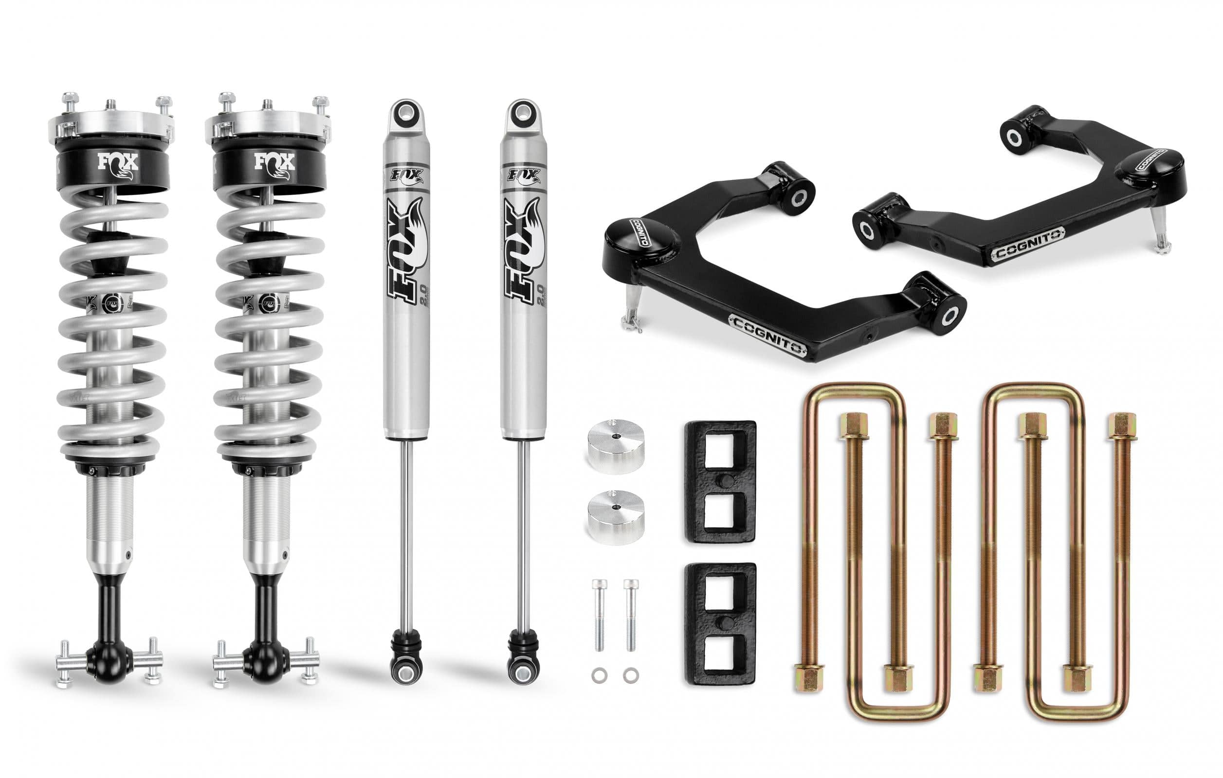 Cognito Motorsports Truck Cognito 3-Inch Performance Uniball Leveling Lift Kit With Fox PS Coilover 2.0 IFP Shocks for 19-22 Silverado/Sierra 1500 2WD/4WD