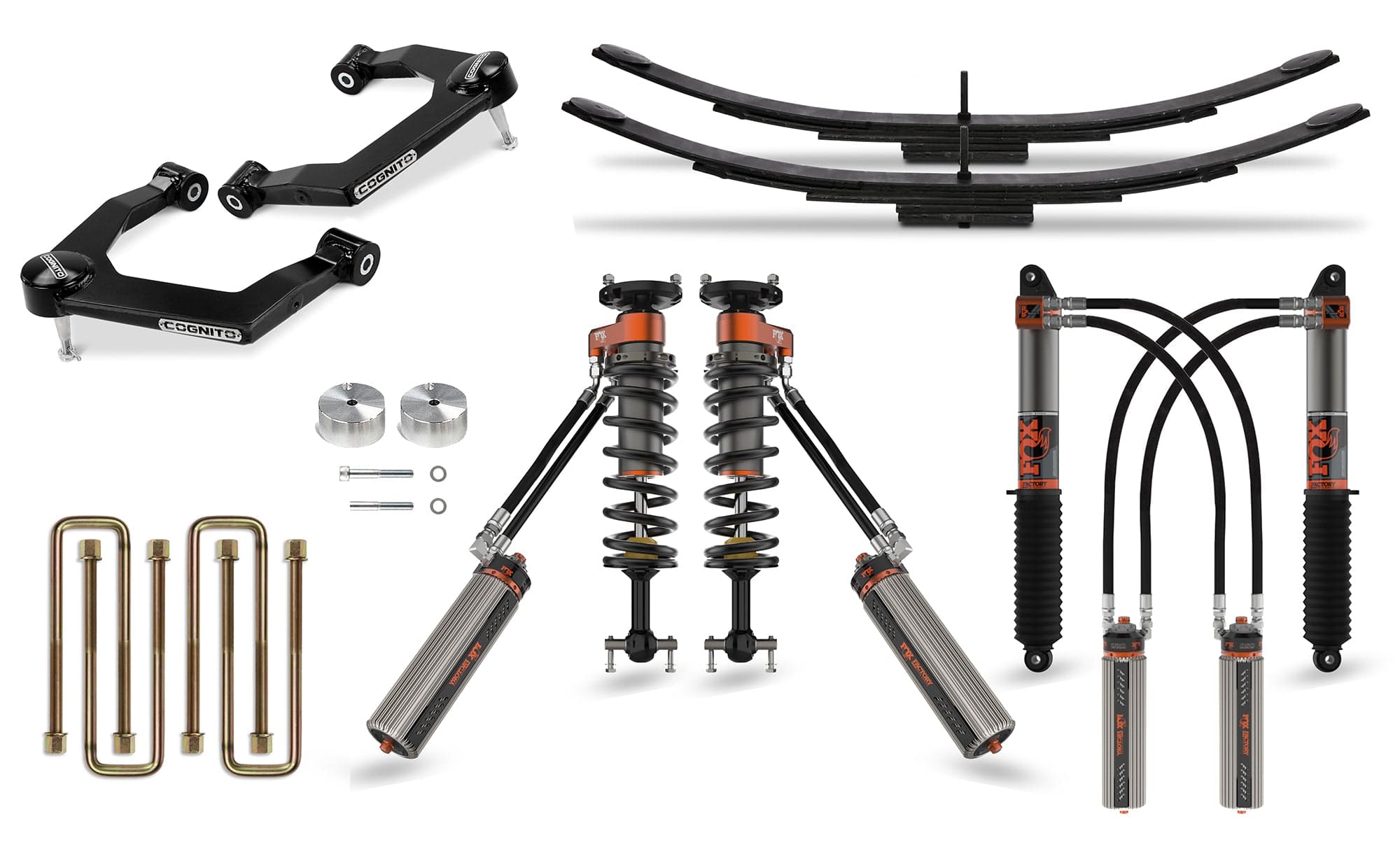 Cognito Motorsports Truck Suspension 3 Inch Ultimate Leveling Kit With Fox FRS 3.0 IBP Shocks for 19-23 Silverado/Sierra 1500 2WD/4WD Including AT4 and Trail Boss