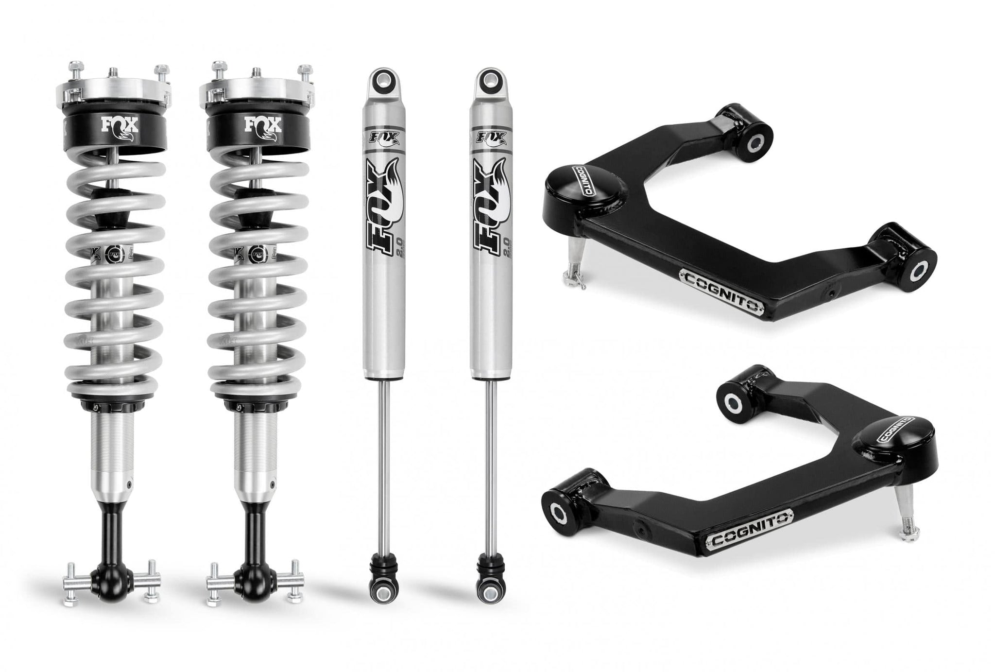 Cognito Motorsports Truck Suspension Cognito 1-Inch Performance Uniball Leveling Kit With Fox PS Coilover 2.0 IFP Shocks for 19-22 Silverado Trail Boss/Sierra AT4 1500 4WD