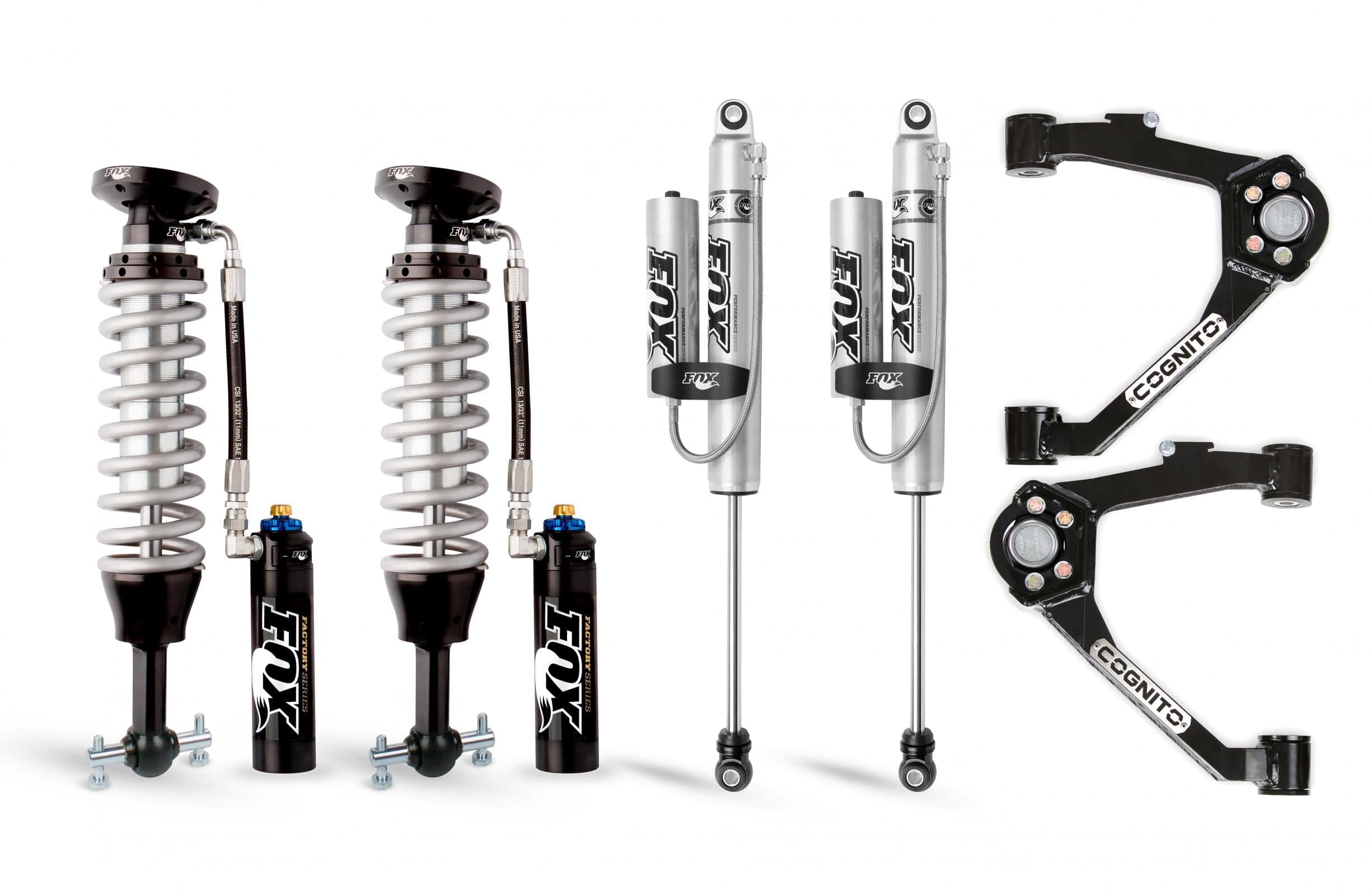 Cognito Motorsports Truck Suspension Cognito 3-Inch Elite Leveling Kit with Fox FSRR Shocks for 07-18 Silverado/Sierra 1500 2WD/4WD With OEM Cast Steel Control Arms