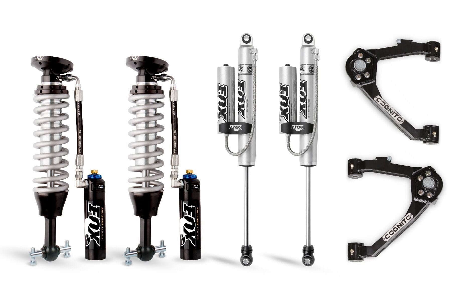 Cognito Motorsports Truck Suspension Cognito 3-Inch Elite Leveling Kit with Fox FSRR Shocks for 14-18 Silverado/Sierra 1500 2WD/4WD With OEM Cast Aluminum/Stamped Steel Control Arms