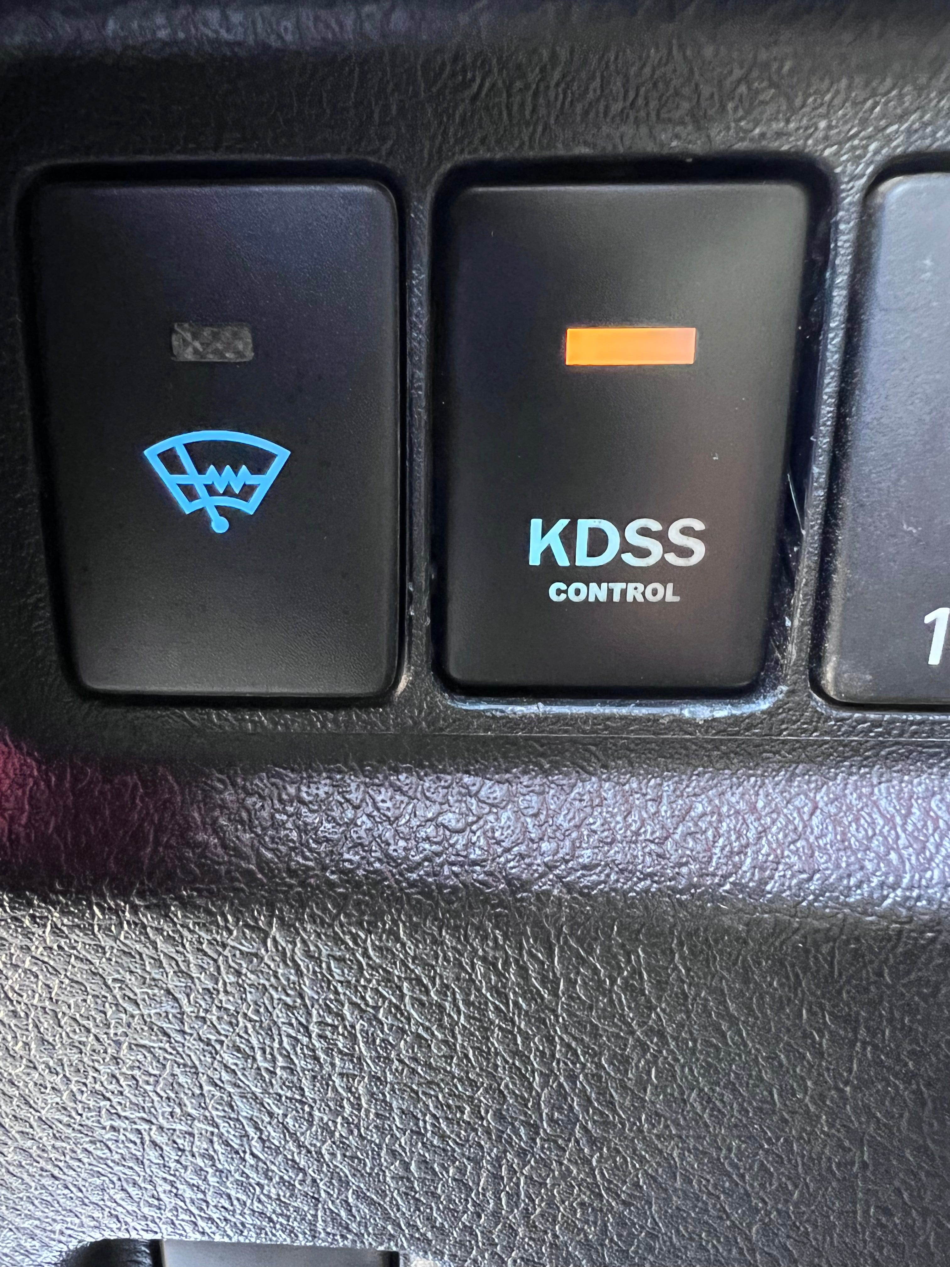 Dr KDSS Suspension Amber (top)/ oem like blue ( bottom ) Factory Fit KDSS Dash Switch - 2010-2024 4Runner + 2010-2023 GX460