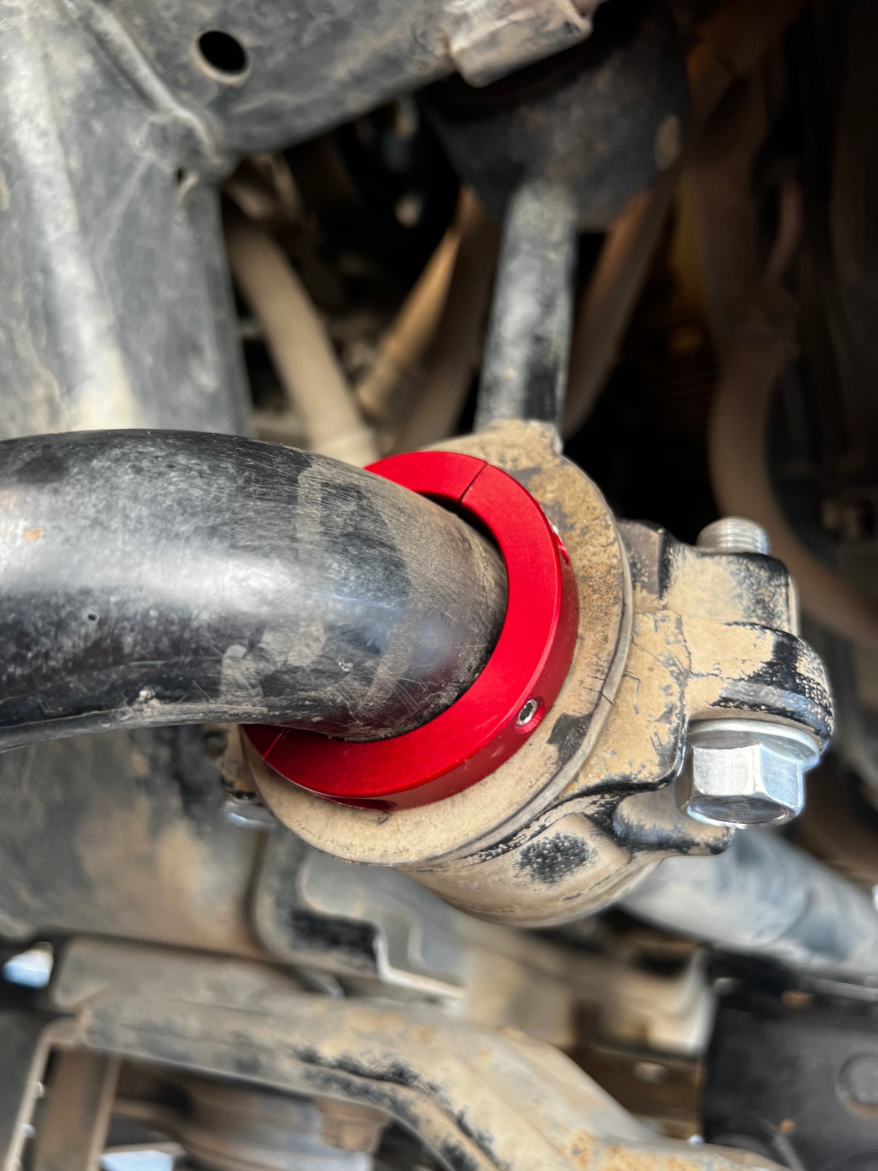 Dr KDSS Suspension Anodized Rajy Red KDSS Front Sway Bar Billet Clamps - 2010-2024 4Runner + 03-23 GX470/460