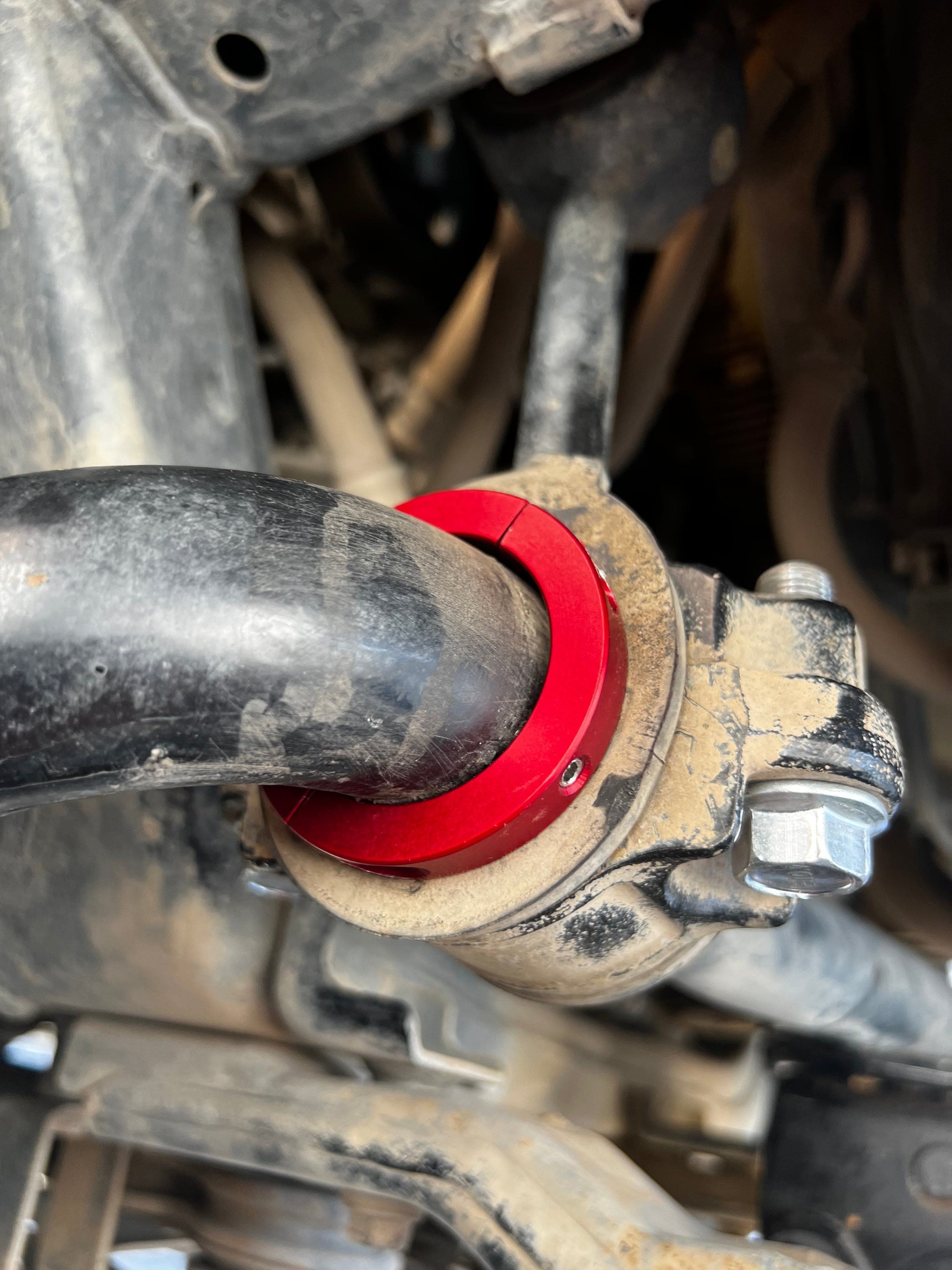 Dr KDSS Suspension Anodized Rajy Red KDSS Front Sway Bar Billet Clamps - 2010-2024 4Runner + 03-23 GX470/460