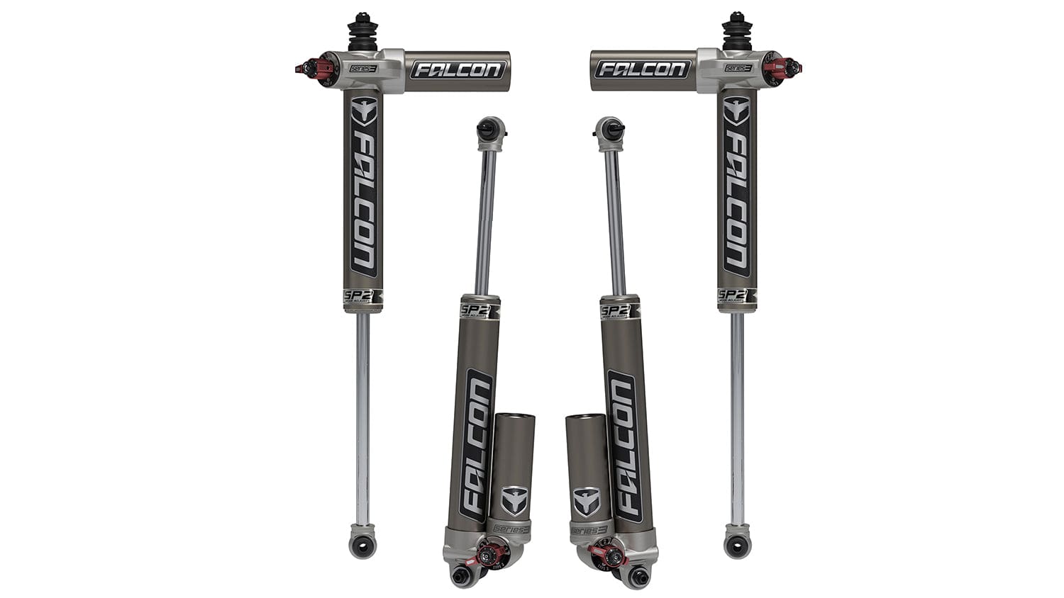 Falcon Shocks Suspension 07-18 Jeep Wrangler JK 2 Door SP2 3.3 Fast Adjust Piggyback Shock Kit 1.5-2.5 Inch Lift Falcon Shocks
