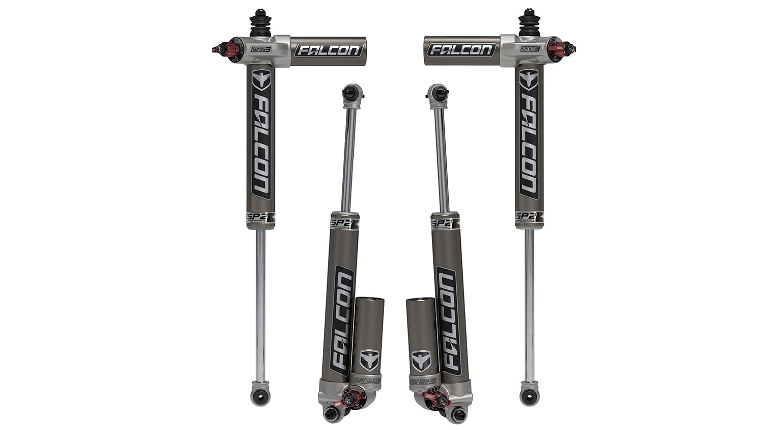 Falcon Shocks Suspension 07-18 Jeep Wrangler JK 2 Door SP2 3.3 Fast Adjust Piggyback Shock Kit 3-4.5 Inch Lift Falcon Shocks