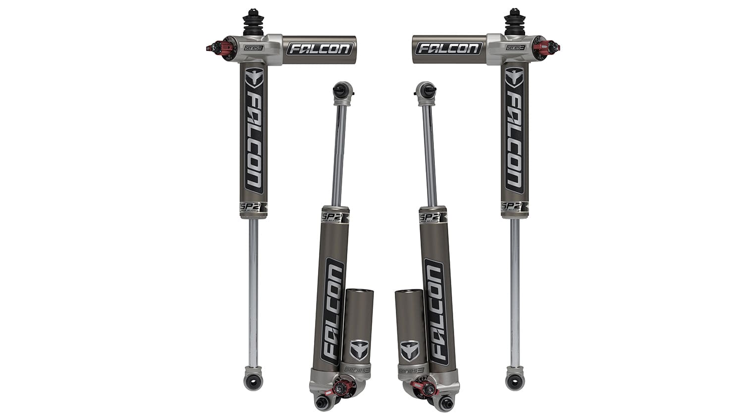 Falcon Shocks Suspension 07-18 Jeep Wrangler JK 4 Door SP2 3.3 Fast Adjust Piggyback Shock Kit 1.5-2.5 Inch Lift Falcon Shocks