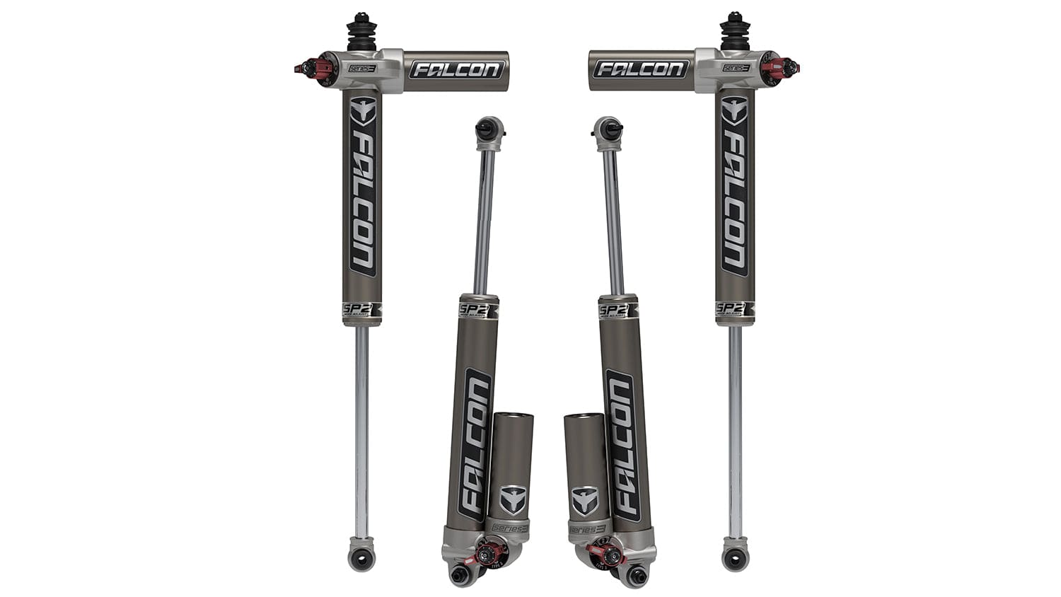 Falcon Shocks Suspension 07-18 Jeep Wrangler JK 4 Door SP2 3.3 Fast Adjust Piggyback Shock Kit 5-6 Inch Lift Falcon Shocks