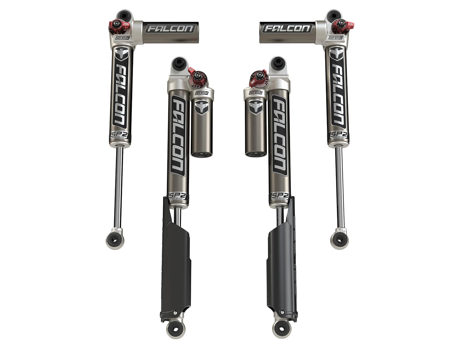 Falcon Shocks Suspension 18-Up Jeep Wrangler JL 2 Door SP2 3.3 Fast Adjust Piggyback Shock Kit 0-1.5 Inch Lift Falcon Shocks