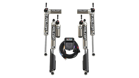 Falcon Shocks Suspension 18-Up Jeep Wrangler JL 2 Door SP2 3.5 e-Adjust Piggyback Shock Kit 2-4.5 Inch Lift Falcon Shocks