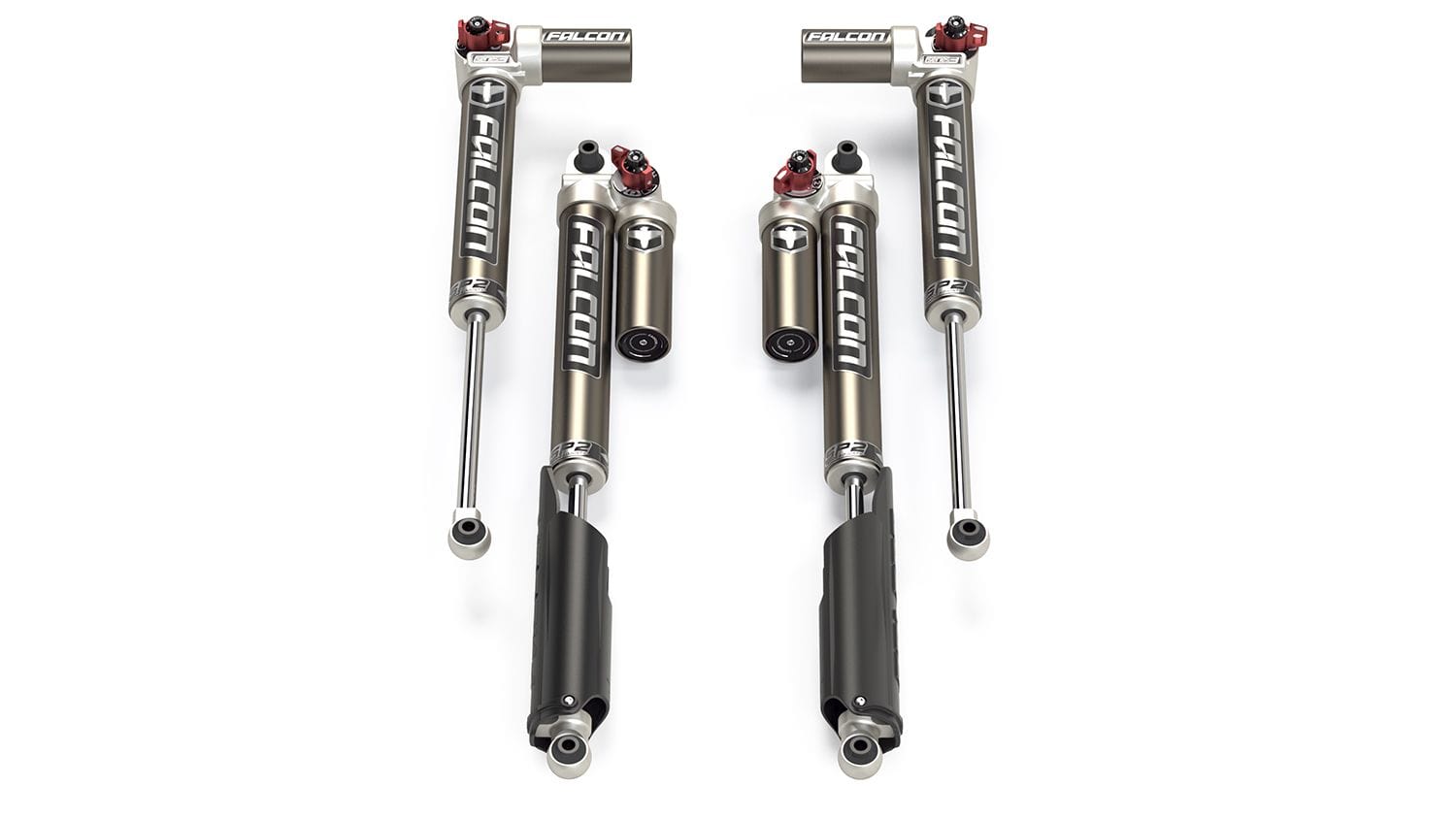 Falcon Shocks Suspension 18-Up Jeep Wrangler JL EcoDiesel/4xe/392 4 Door SP2 3.3 Fast Adjust Piggyback Shock Kit 2-4.5 Inch Falcon Shocks