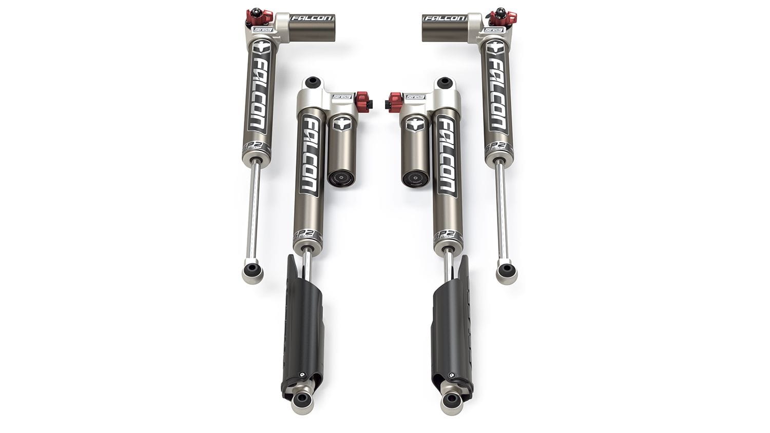 Falcon Shocks Suspension 20+ Jeep Gladiator JT EcoDiesel SP2 3.3 Fast Adjust Piggyback Shock Kit 3.5-4.5 Inch Lift LT Falcon Shocks