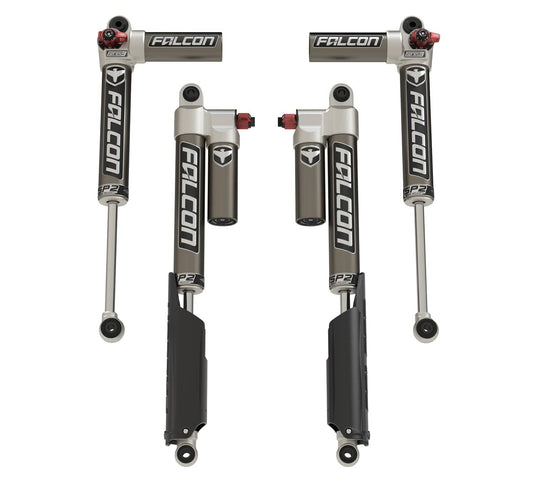 Falcon Shocks Suspension 20+ Jeep Gladiator JT SP2 3.3 Fast Adjust Piggyback Shock Kit 0-1.5 Inch Lift Falcon Shocks