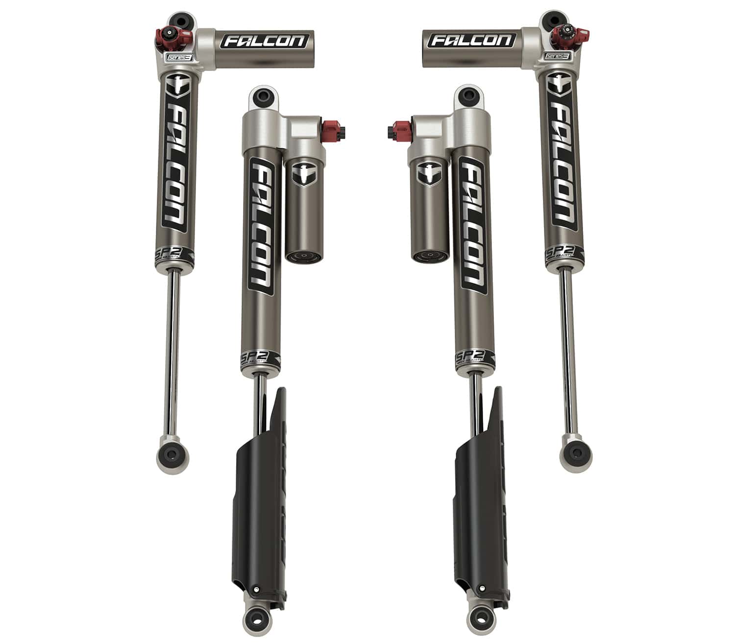 Falcon Shocks Suspension 20+ Jeep Gladiator JT SP2 3.3 Fast Adjust Piggyback Shock Kit 3.5-4.5 Inch Lift Long-Travel Falcon Shocks