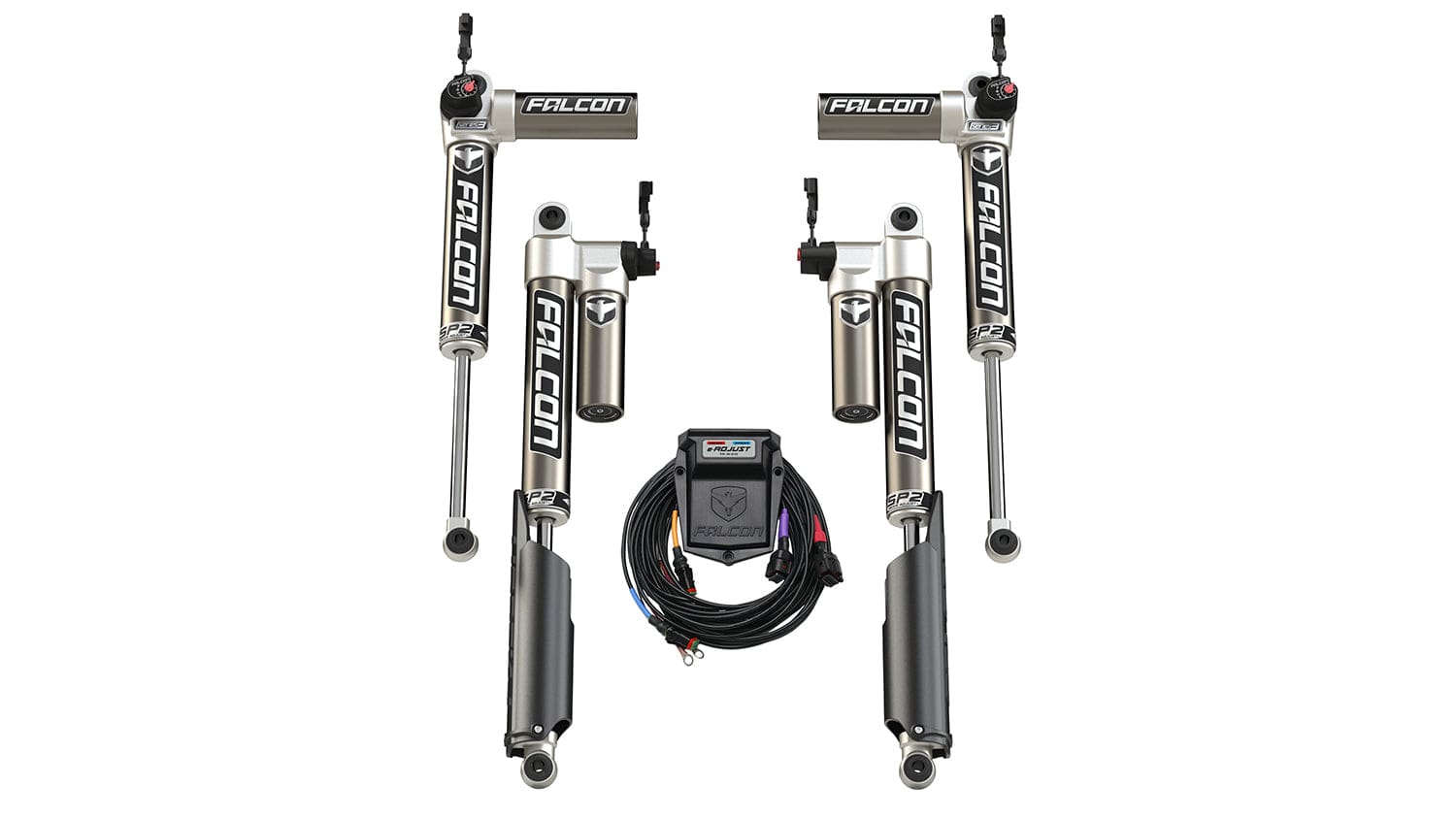 Falcon Shocks Suspension 20-Up Jeep Gladiator JT Mojave No EcoDiesel SP2 3.5 e-Adjust Piggyback Shock Kit 0-1.5 Inch Lift Falcon Shocks