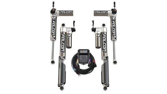 Falcon Shocks Suspension 20-Up Jeep Gladiator JT Mojave No EcoDiesel SP2 3.5 e-Adjust Piggyback Shock Kit 0-1.5 Inch Lift Falcon Shocks