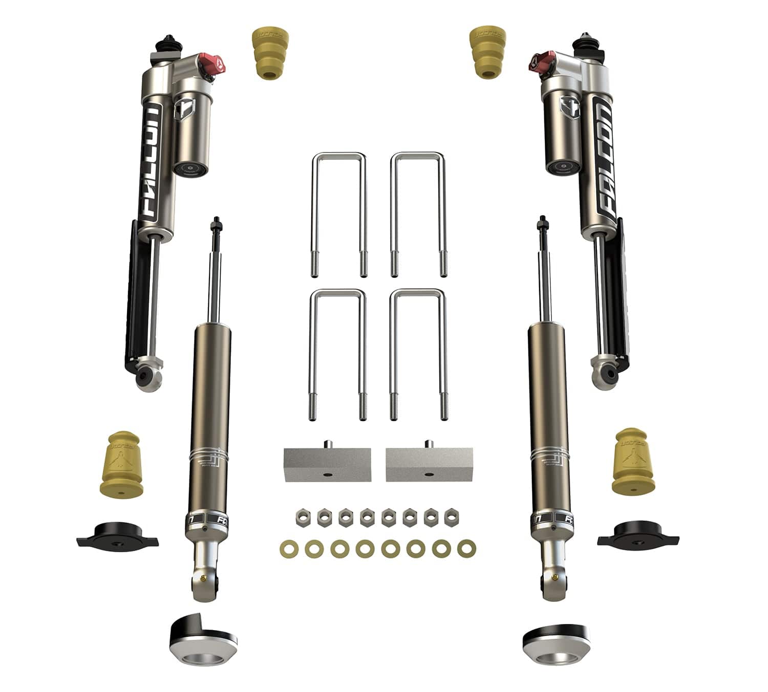 Falcon Shocks Suspension 2005-2023 Toyota Tacoma 2.25 Inch Sport Tow/Haul Shock & Spacer Lift System Falcon Shocks