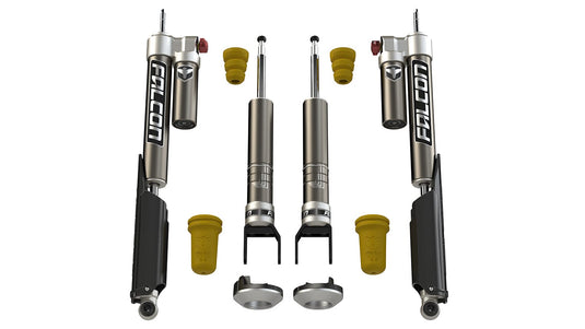 Falcon Shocks Suspension 2019+ Ram 1500 Rebel 2.25 Inch-1.25 Inch Sport Tow/Haul Shock Leveling System Falcon Shocks