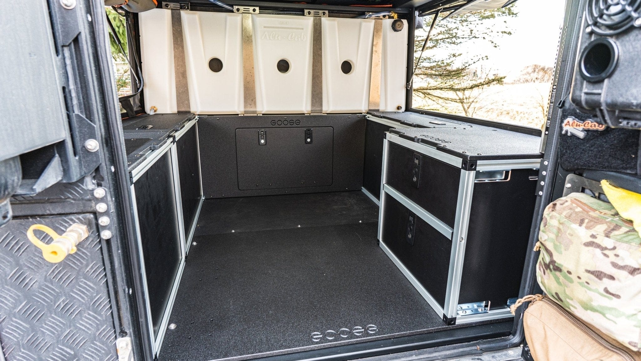 Goose Gear Camper Alu-Cab Canopy Camper V2 - Jeep Gladiator 2019-Present JT - Rear Double Drawer Module - 5' Bed