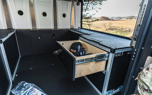 Goose Gear Camper Alu-Cab Canopy Camper V2 - Jeep Gladiator 2019-Present JT - Rear Double Drawer Module - 5' Bed
