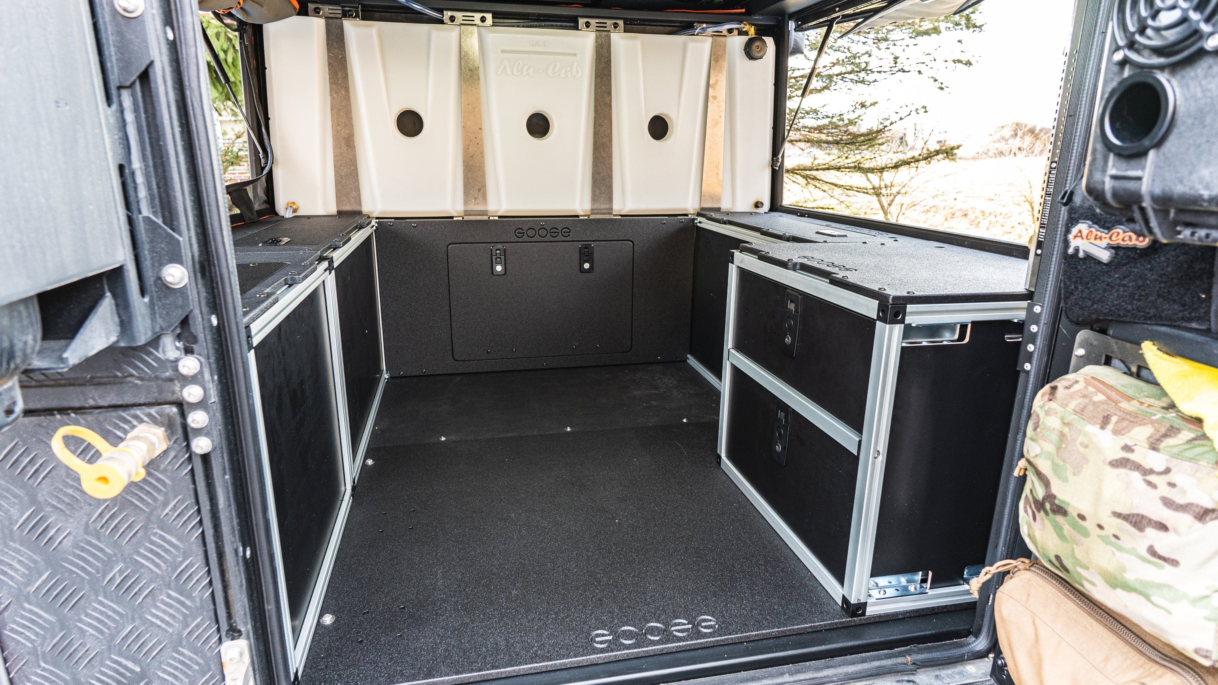 Goose Gear Camper Alu-Cab Canopy Camper V2 - Toyota Tacoma 2005-Present 2nd & 3rd Gen. - Rear Double Drawer Module - 6' Bed