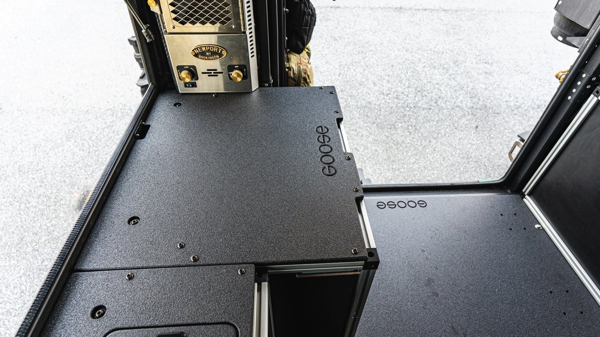 Goose Gear Camper Alu-Cab Canopy Camper V2 - Toyota Tacoma 2005-Present 2nd & 3rd Gen. - Rear Double Drawer Module - 6' Bed