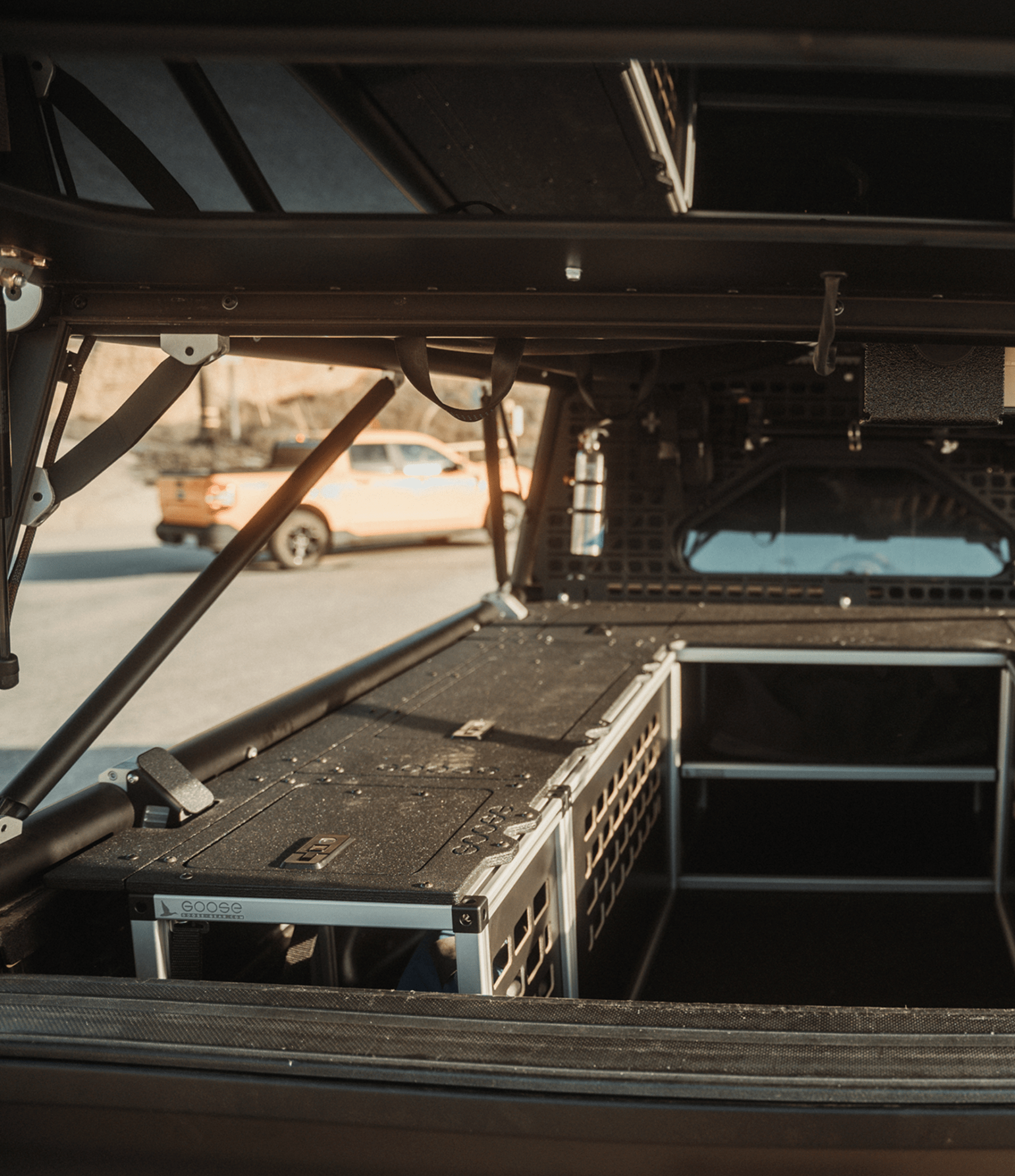 Goose Gear Camper Bed Cargo & Bench and Storage Module - Driver Side Package Toyota Tacoma - 2005-2015 - 2nd Gen - 6’ Bed - Explore Series - UltraLite - GFC