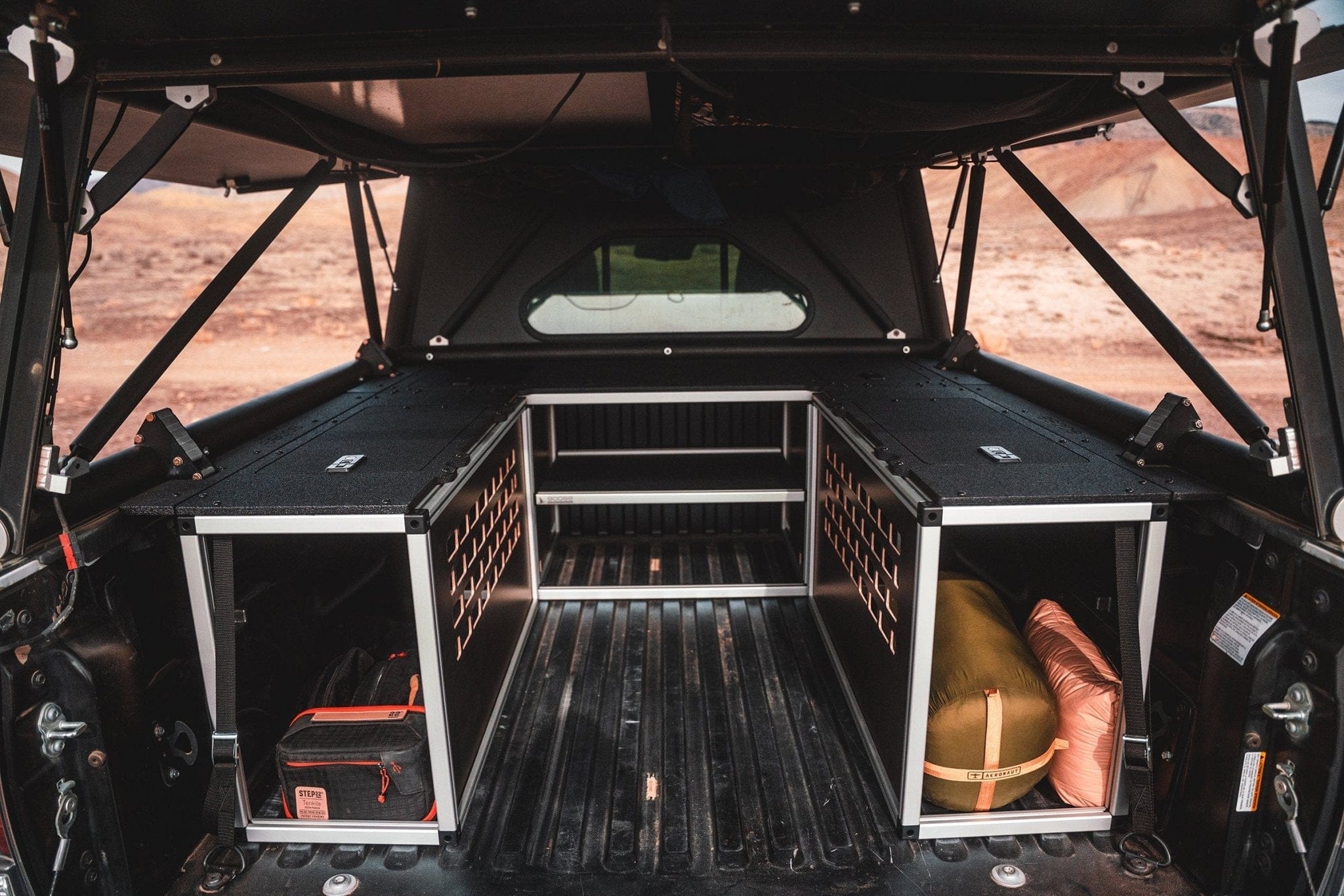 Goose Gear Camper Bed Cargo & Bench and Storage Module - Full Package Toyota Tacoma - 2005-2015 - 2nd Gen - 5’ Bed - Explore Series - UltraLite - GFC